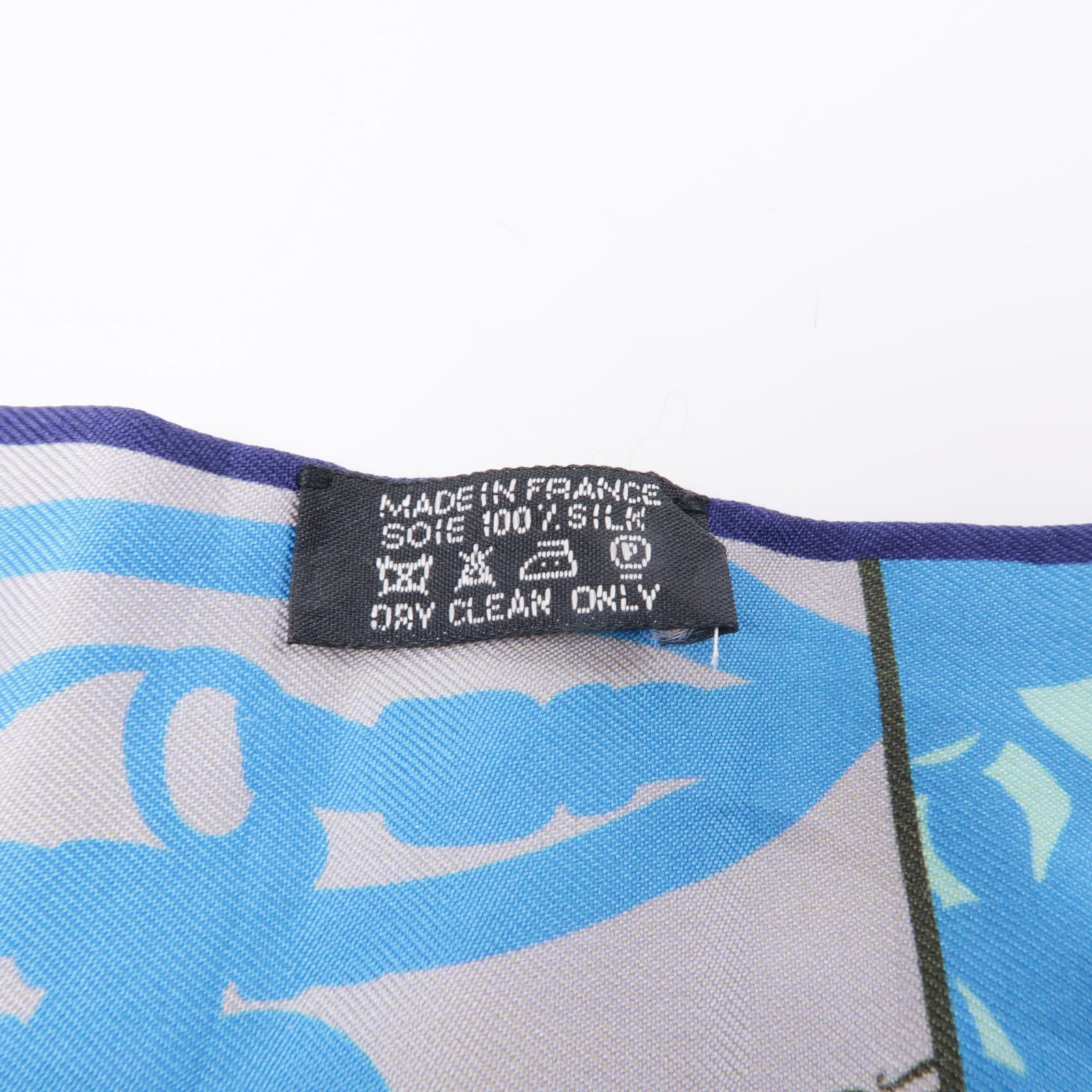 HERMES 【激減優惠】絲質Twilly絲巾藍色
