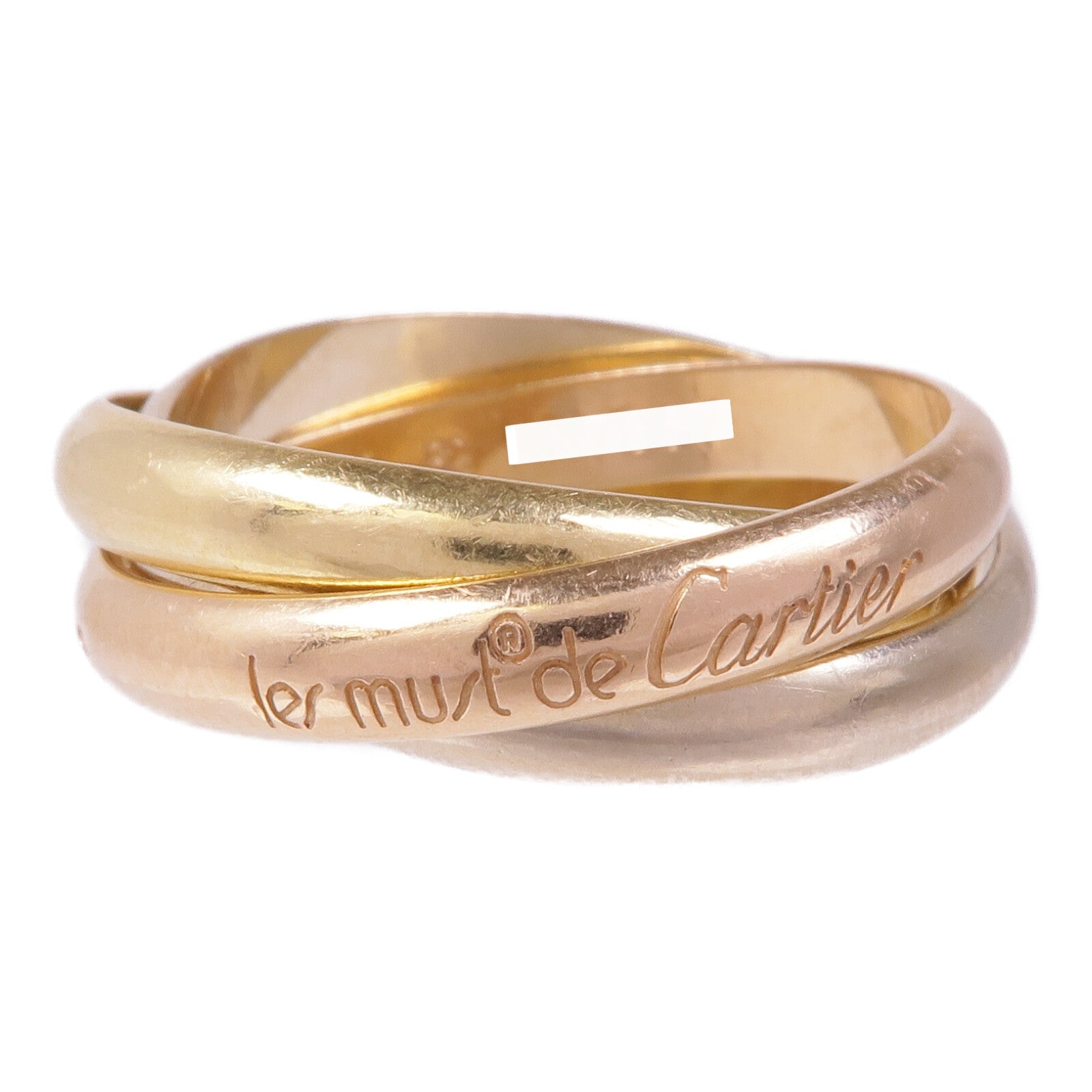 CARTIER 18K黃金/白金/玫瑰金Trinity戒指Cartier#62/US#9.75