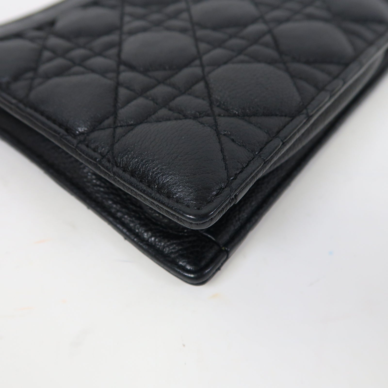Dior 牛皮皮革Caro Every Dior金扣鏈帶肩背袋黑色