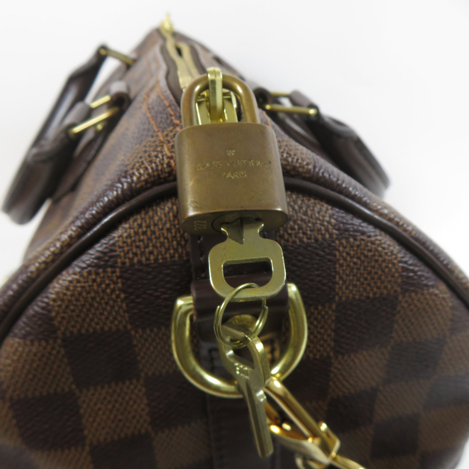 LOUIS VUITTON 【激減優惠】Damier Speedy Bandouliere 30金扣手挽肩背兩用袋啡色