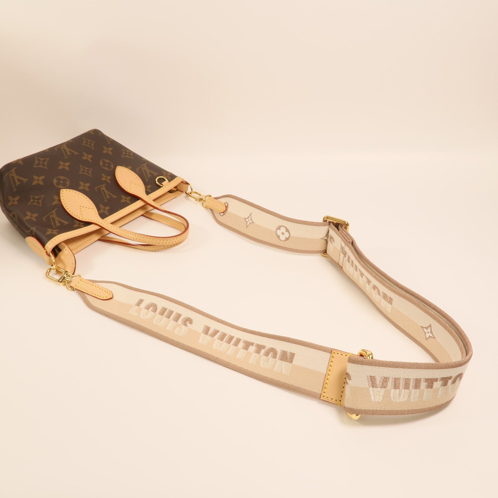 LOUIS VUITTON Monogram Neverfull BB金扣手挽肩背兩用袋