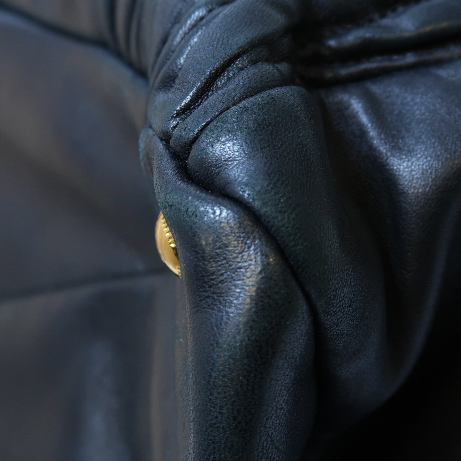 Miu Miu 牛皮皮革Shoulder Bag金扣手挽肩背兩用袋黑色