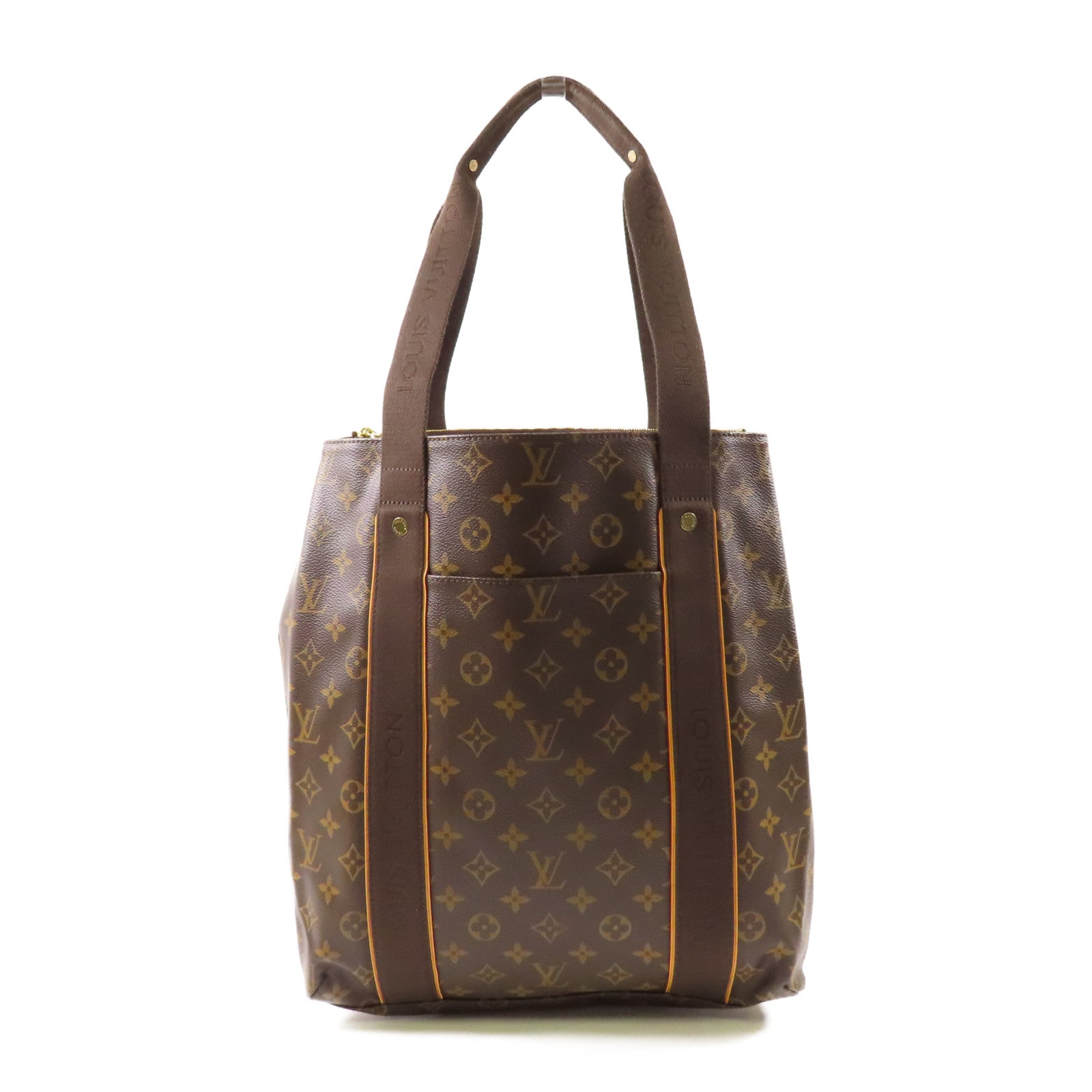 LOUIS VUITTON Monogram Cabas Beaubourg金扣肩背袋棕色