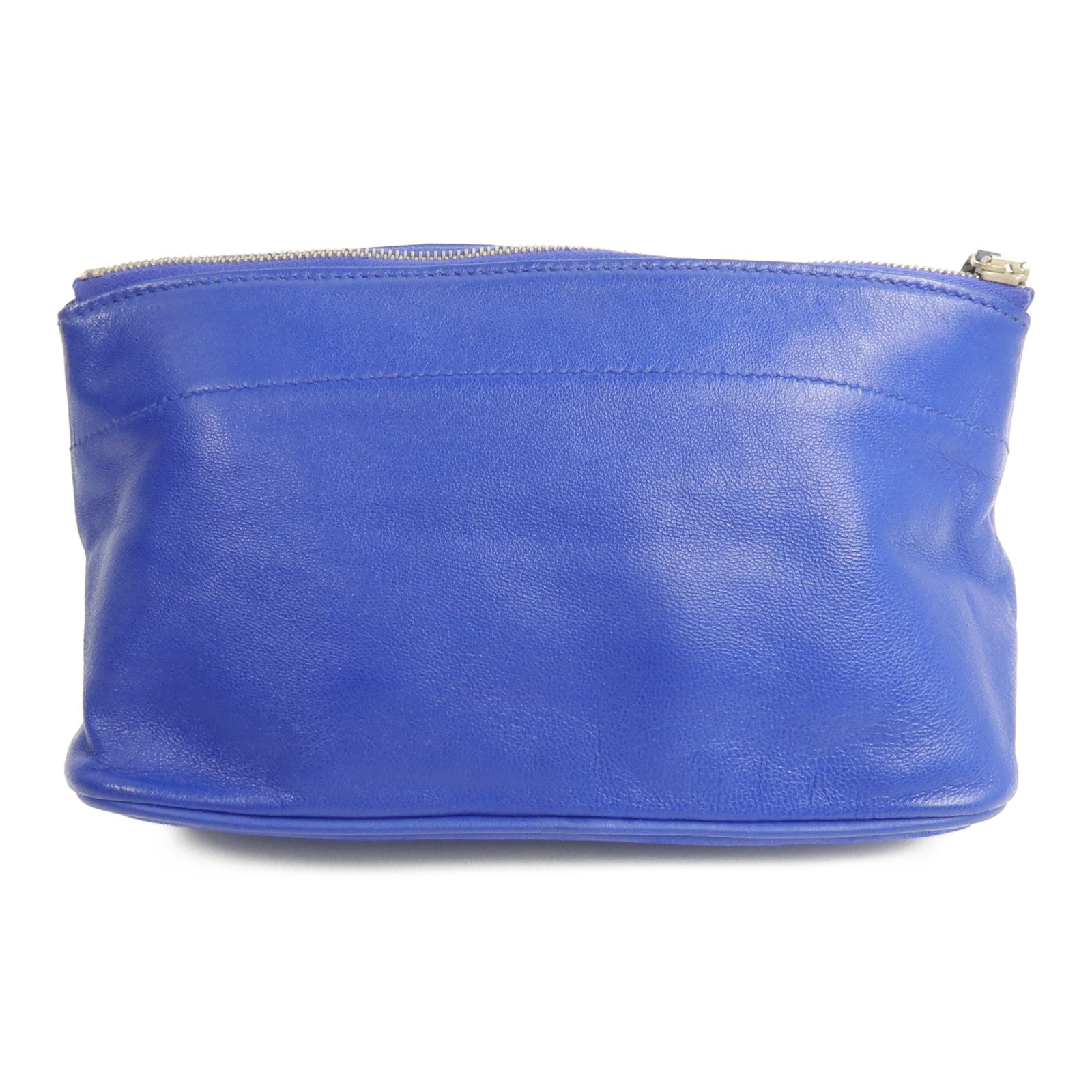 HERMES Milo皮革Tohubohu手拿包Bleu Electrique