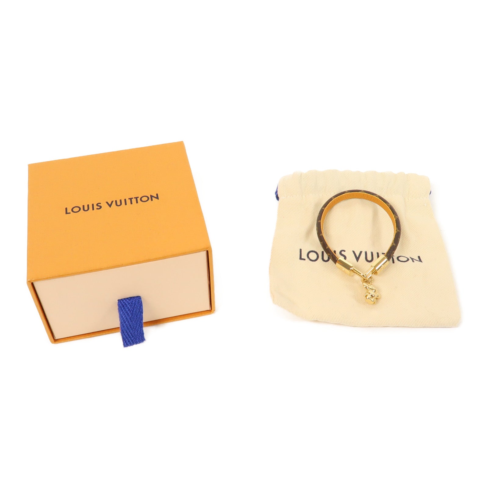LOUIS VUITTON Monogram Vivienne Bracelet金扣手鏈啡色