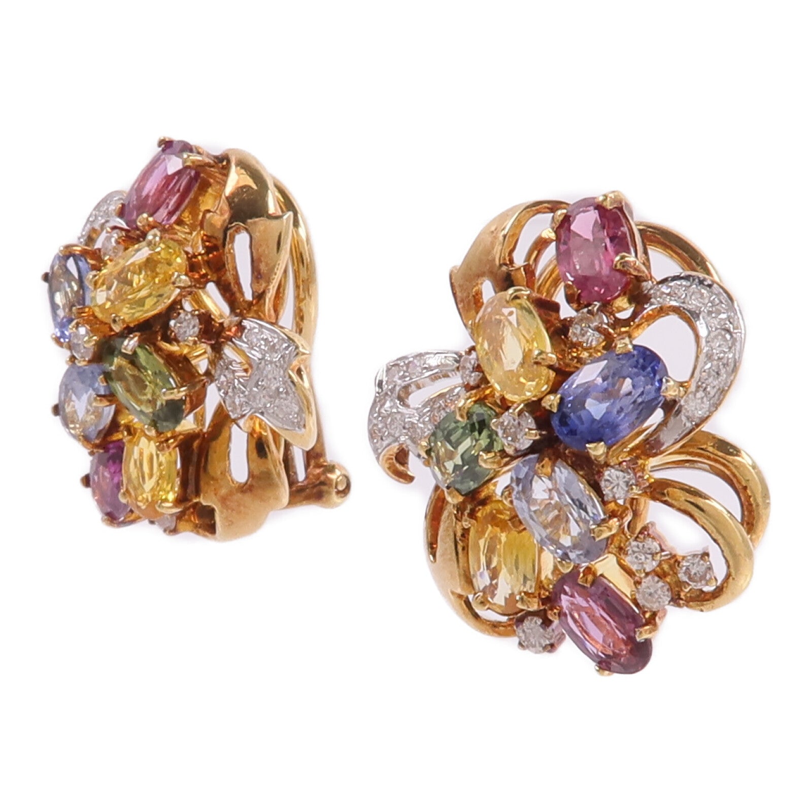 JEWELRY 18K黃金/白金Color Stone Diamond Earrings彩色寶石/鑽石耳環