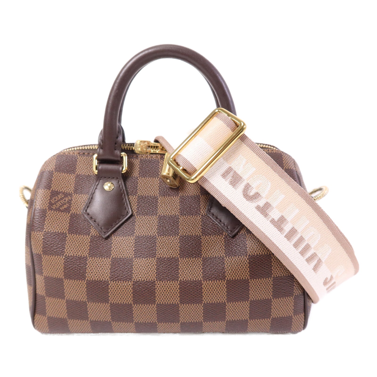 LOUIS VUITTON Damier Speedy Bandouliere 20金扣手挽肩背兩用袋