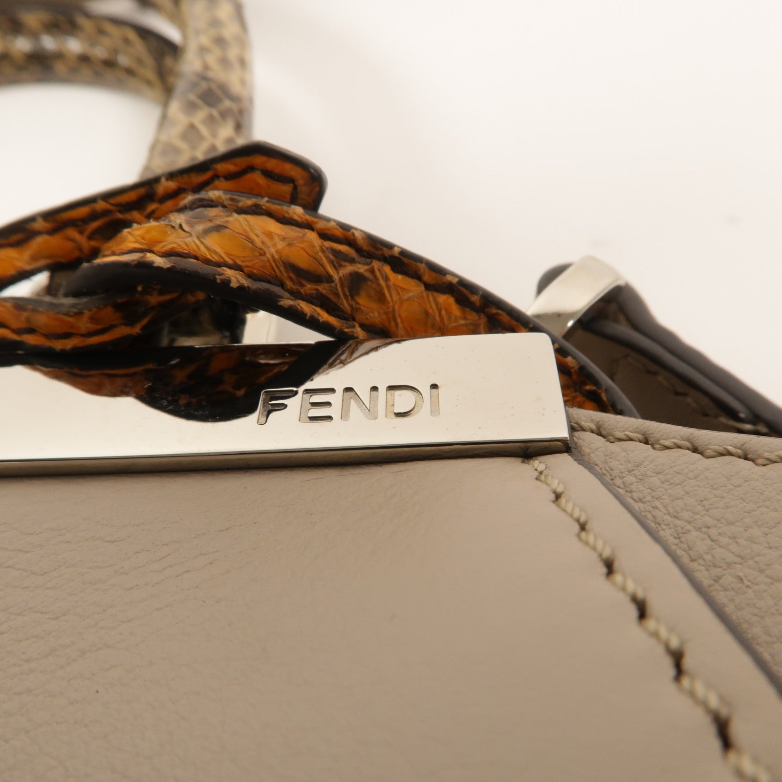 FENDI 牛皮/蛇皮皮革3 Jours Mini手挽肩背兩用袋