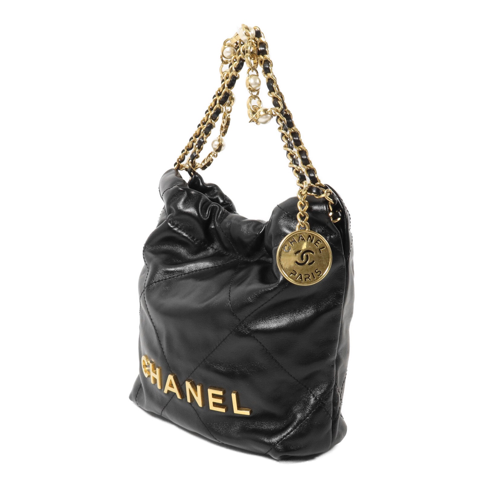 CHANEL 牛皮皮革Chanel 22 Mini鏈帶肩背袋