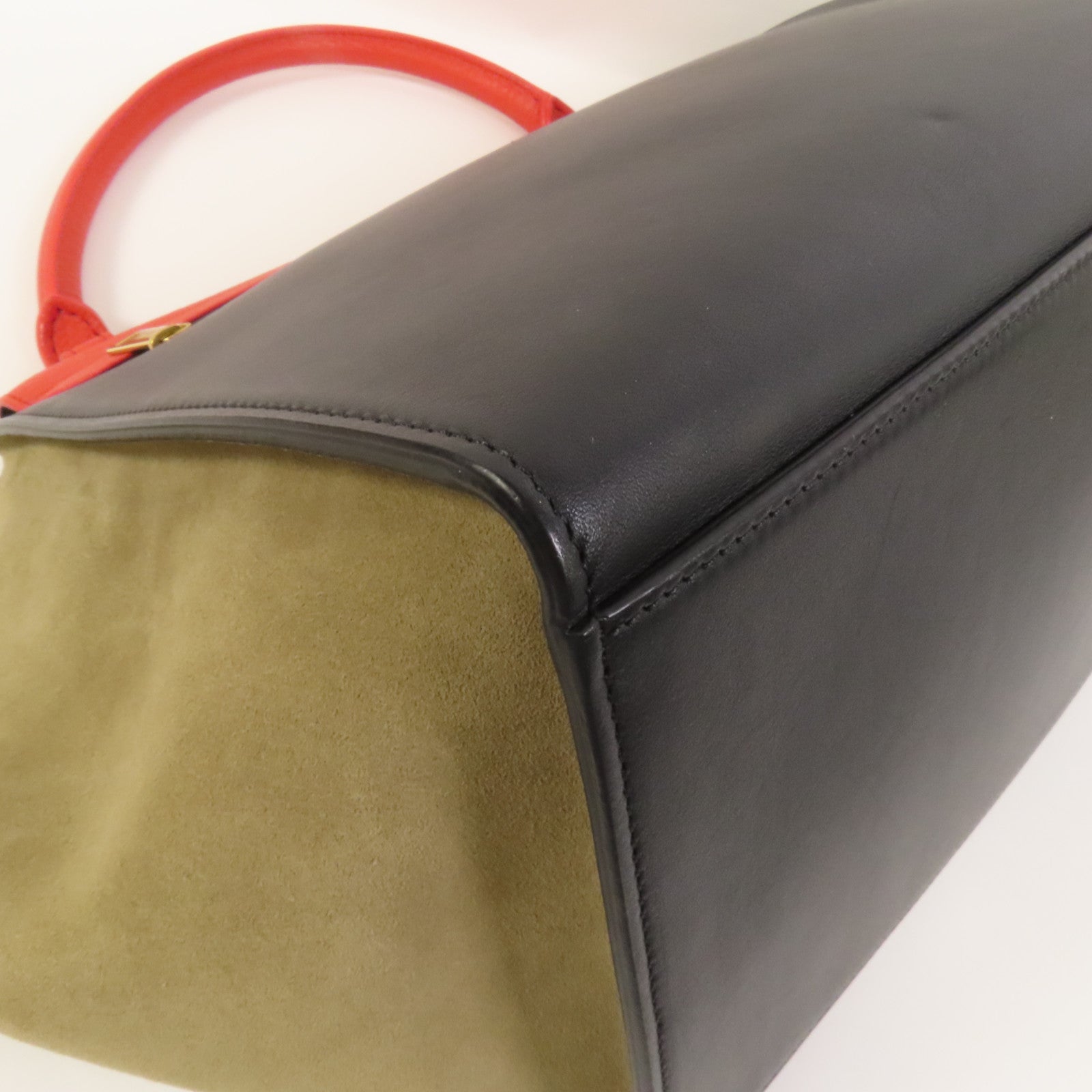 CELINE 牛皮皮革/麂皮皮革Trapeze金扣手挽肩背兩用袋