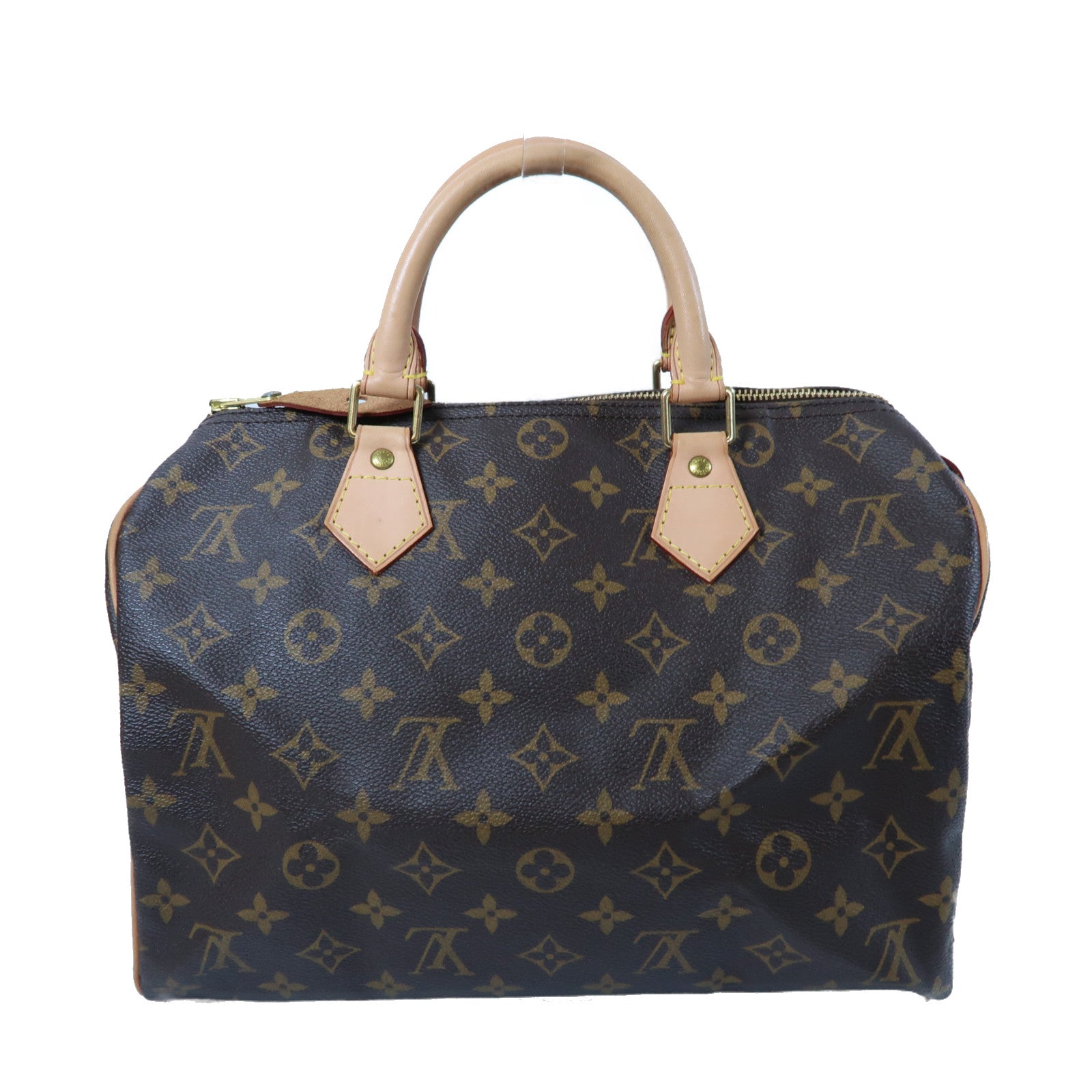 LOUIS VUITTON Monogram Speedy 30金扣手挽袋啡色