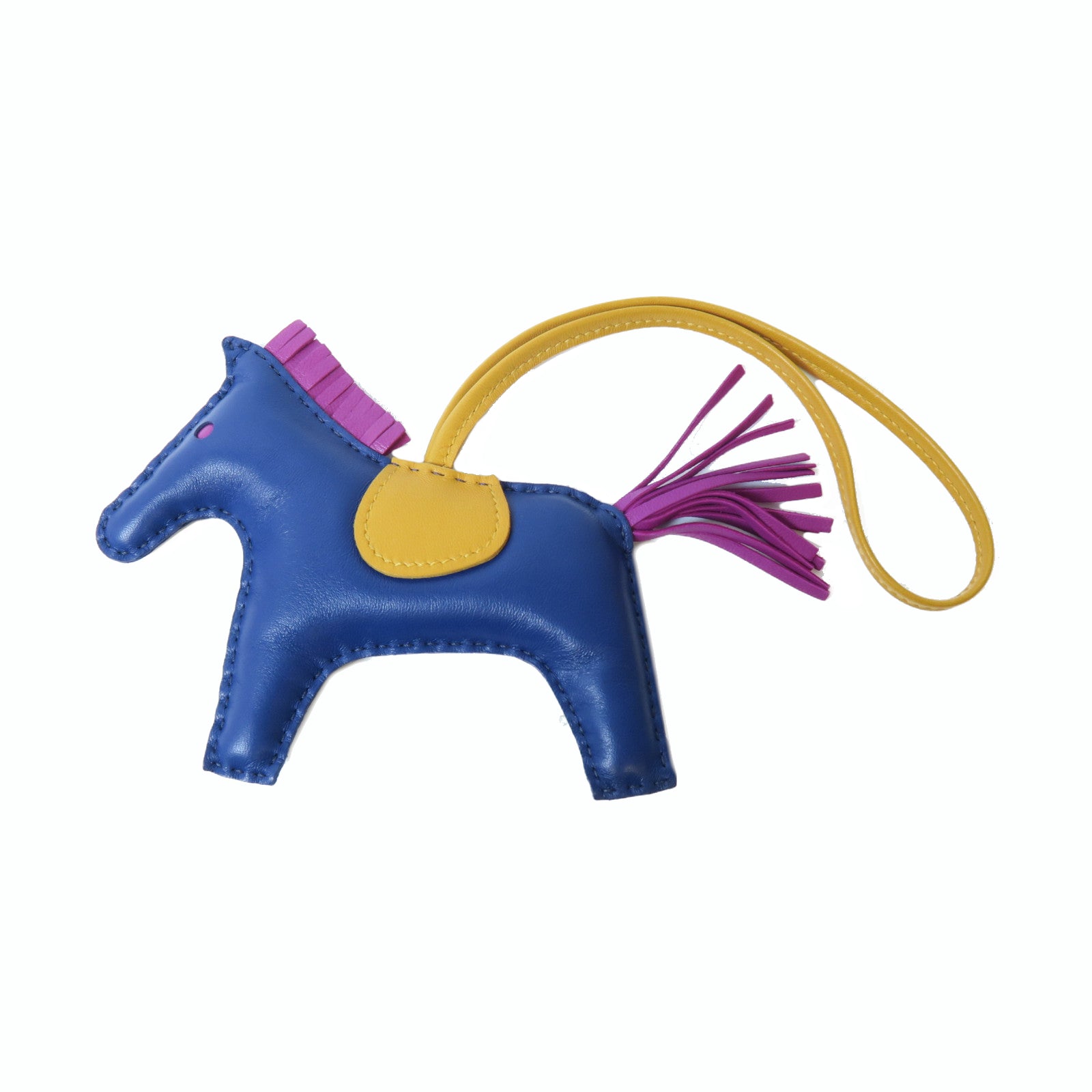 HERMES 【激減優惠】皮革Rodeo M掛飾藍色/啡色/紫色