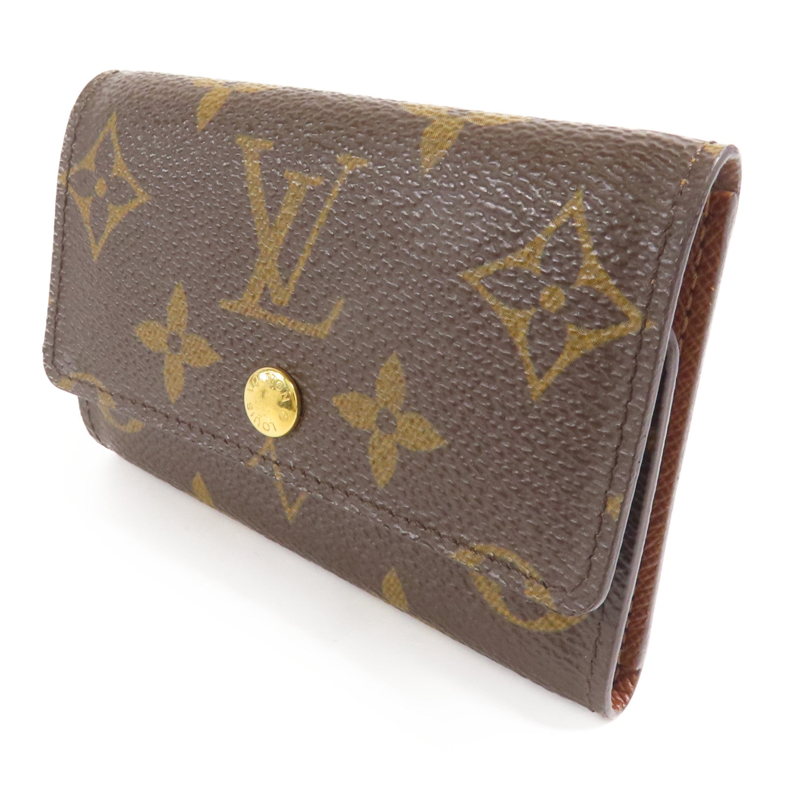 LOUIS VUITTON Monogram 6 Key Holder金扣鎖匙包棕色