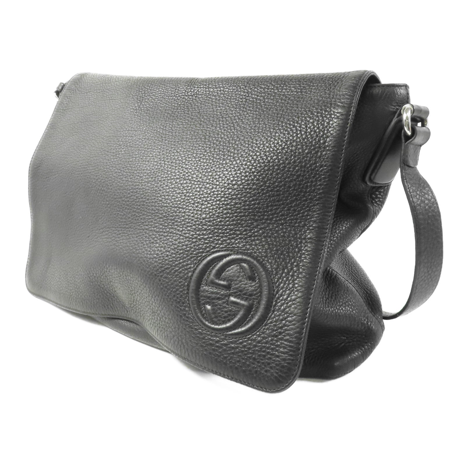 GUCCI GG SHW Shoulder Bag 322056 Calfskin Leather Black