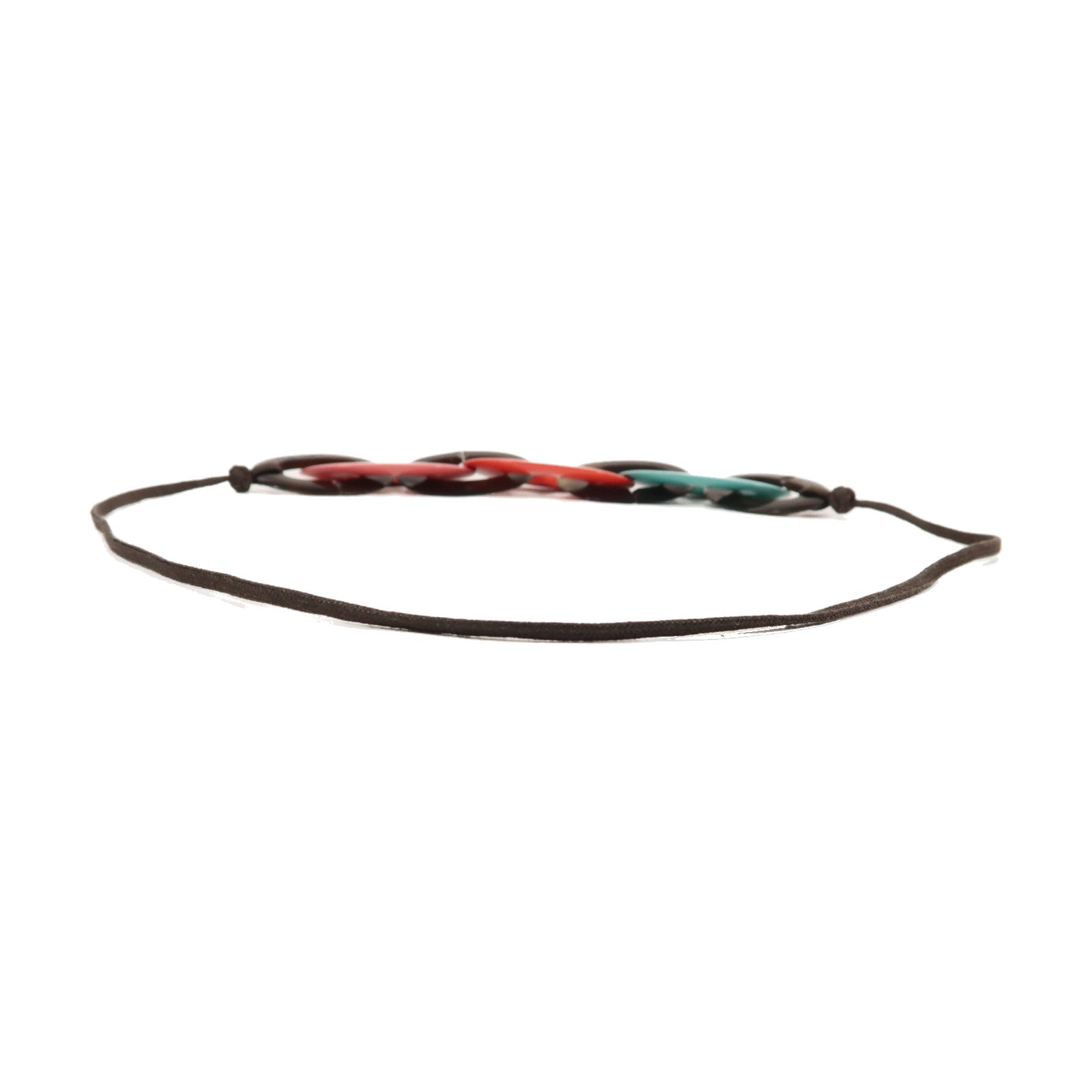 HERMES 水牛角Karamba Necklace項鍊紅色/粉紅色/綠色