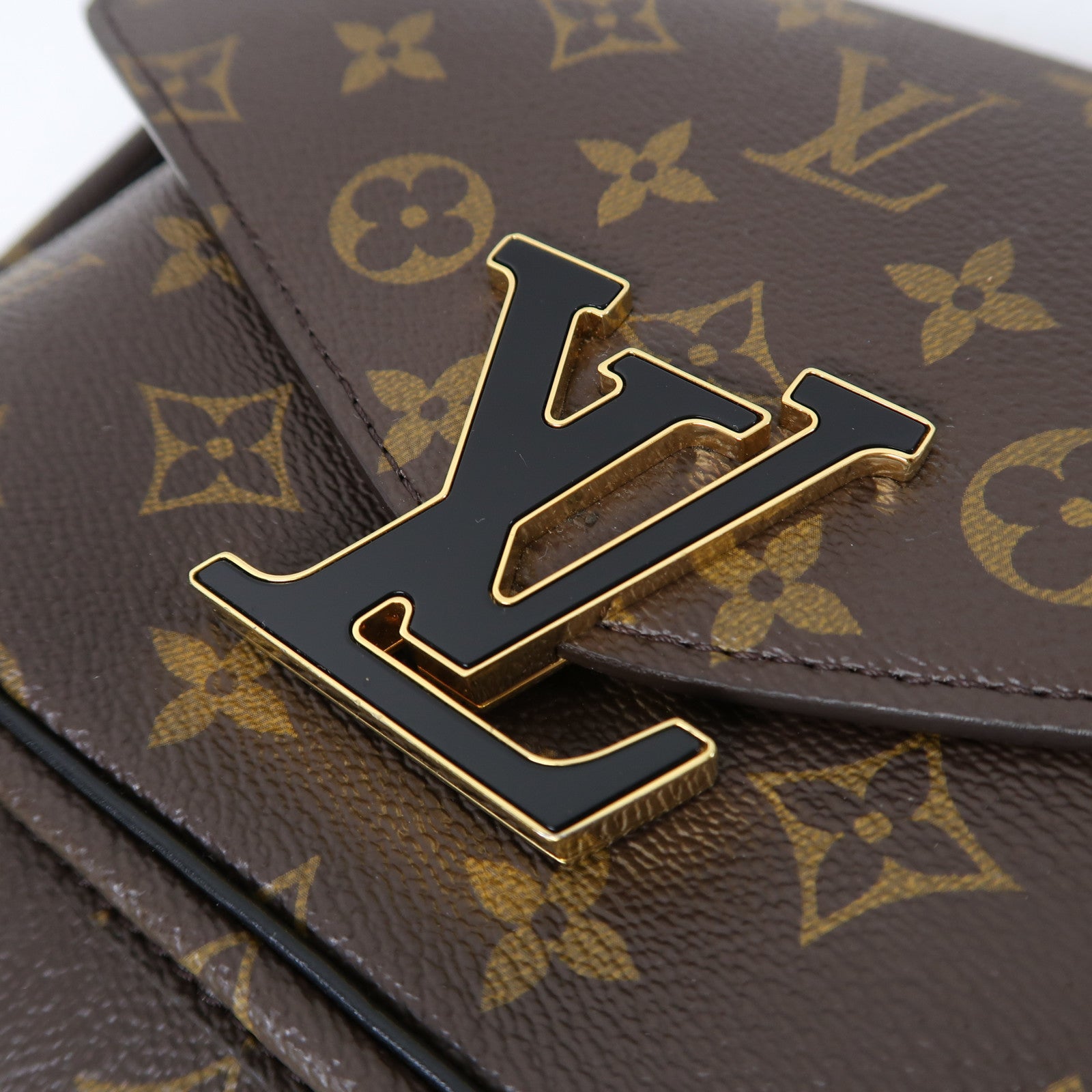 LOUIS VUITTON Monogram Passy金扣鏈帶肩背袋啡色