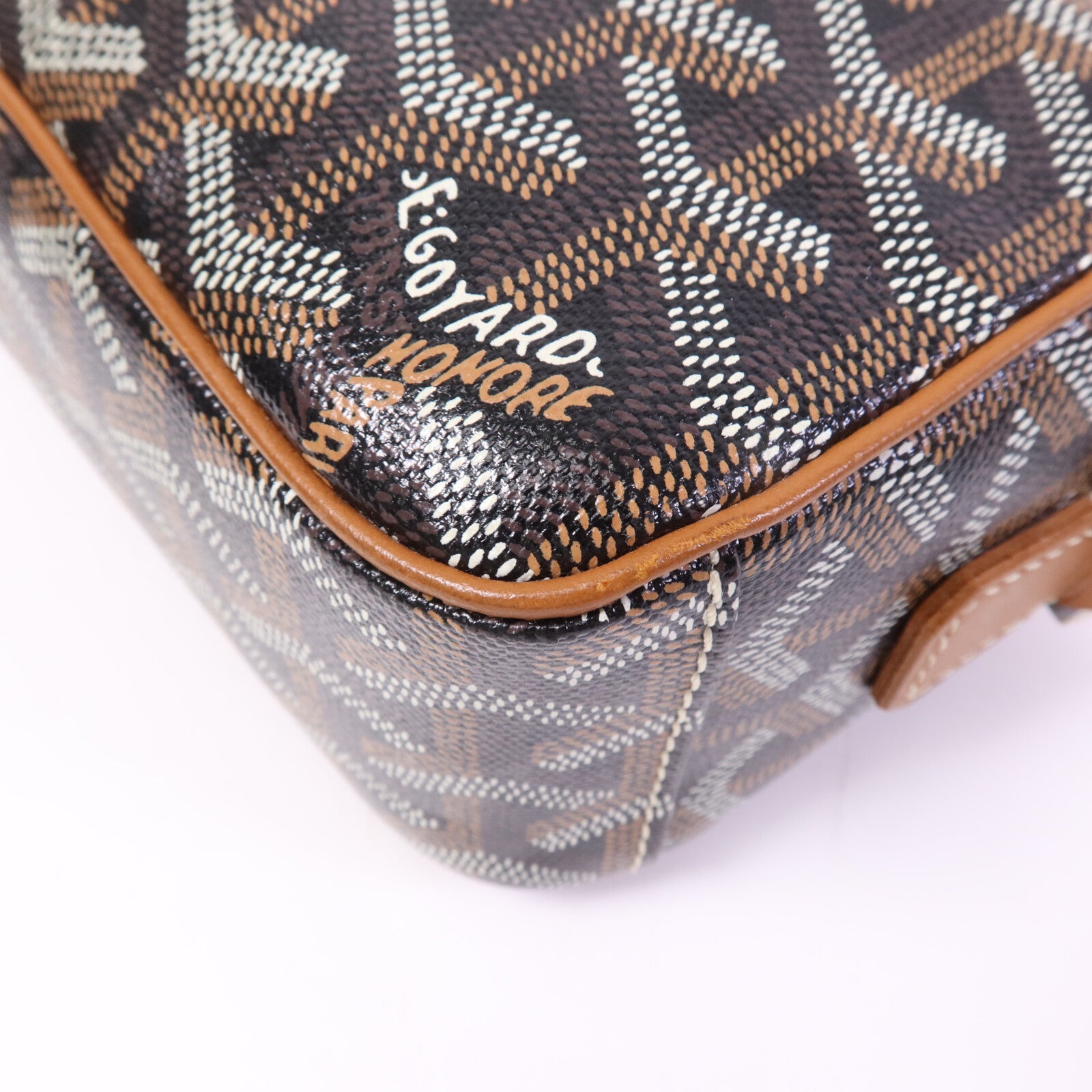 GOYARD 塗層帆布Cap-Vert PM銀扣肩背袋