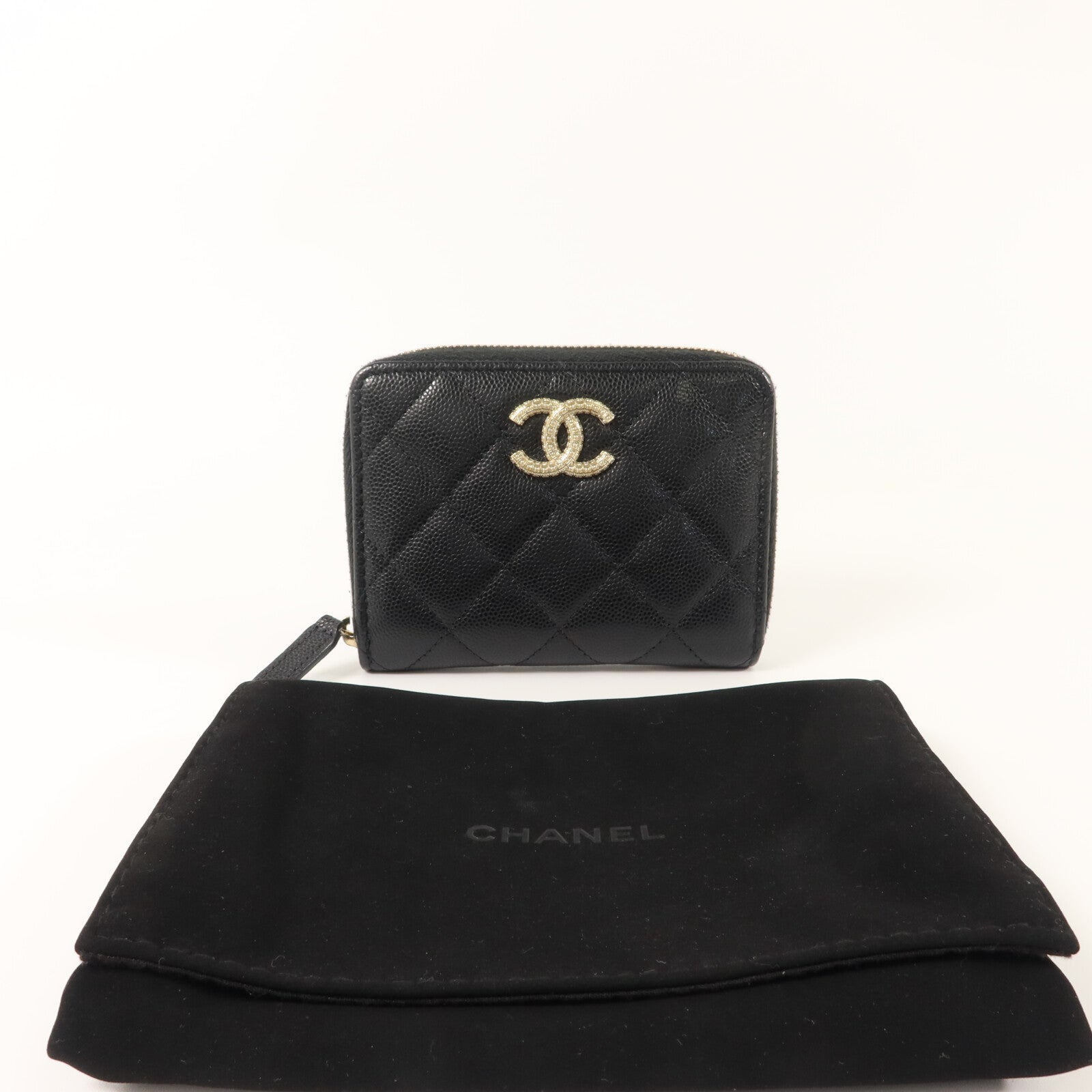 CHANEL 牛皮皮革Metalasse Zip Wallet錢包
