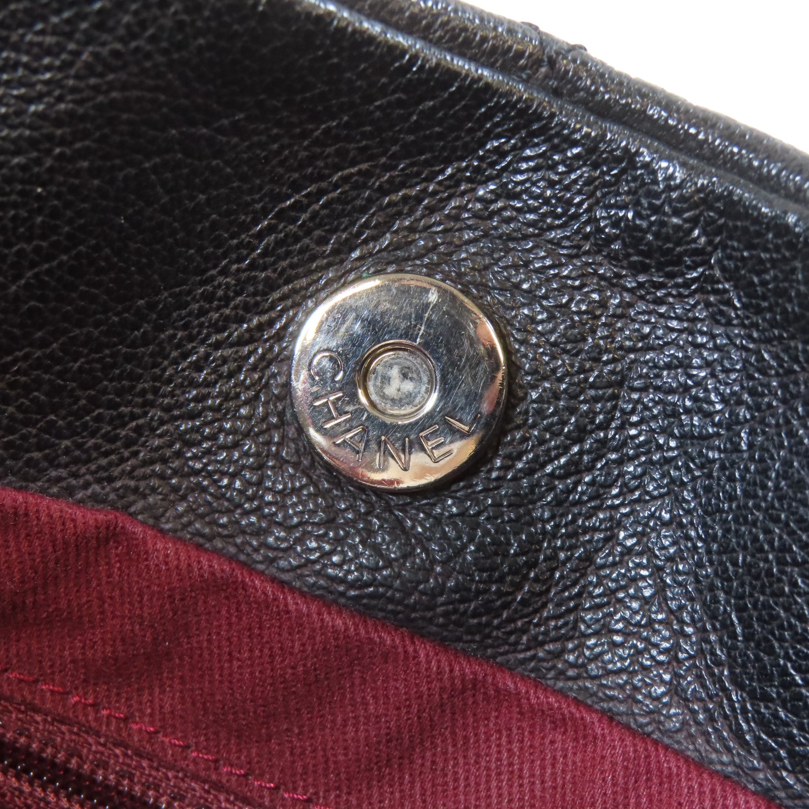 CHANEL 菱格牛皮皮革Shoulder Bag銀扣肩背袋黑色