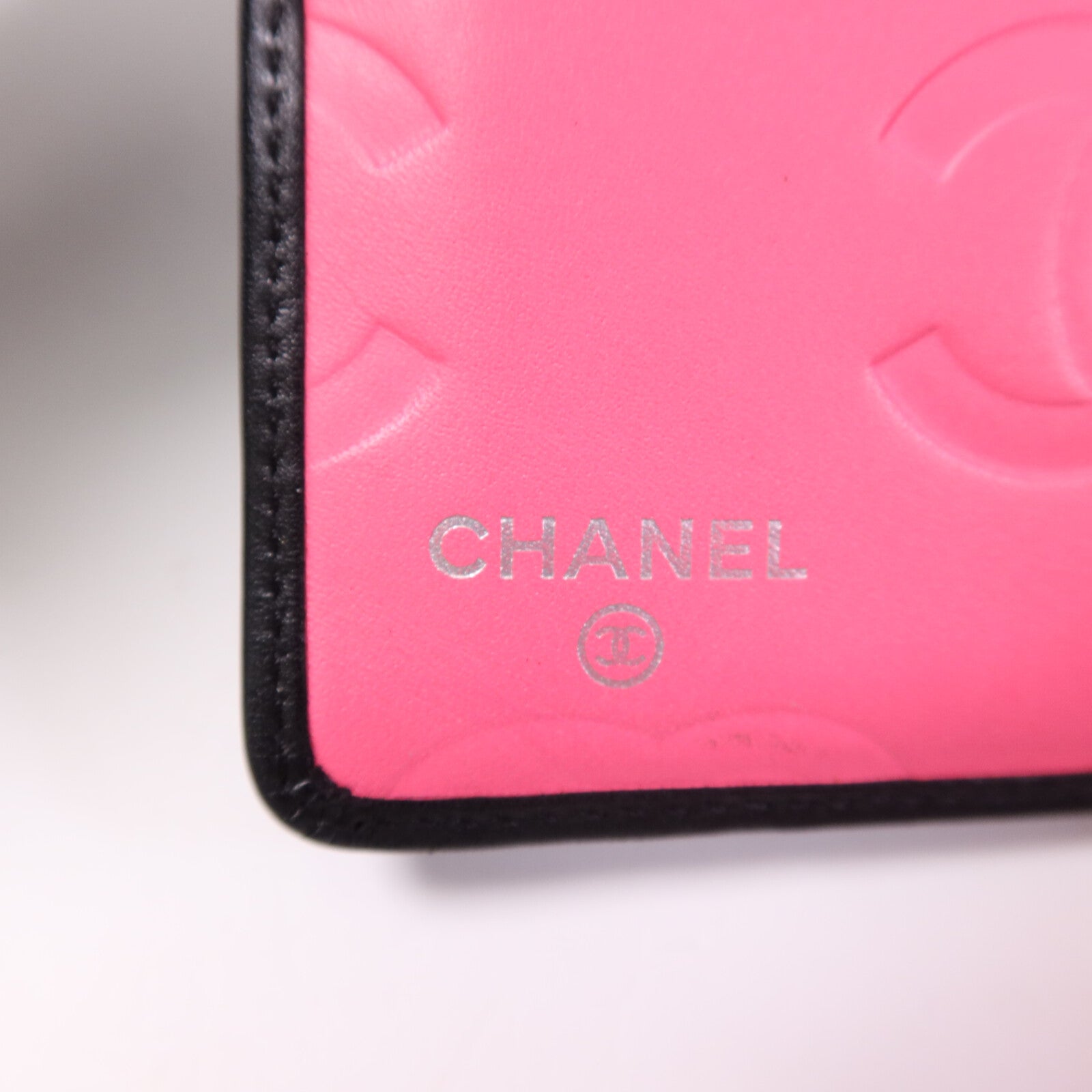 CHANEL 羊皮皮革Cambon Wallet銀扣長錢包
