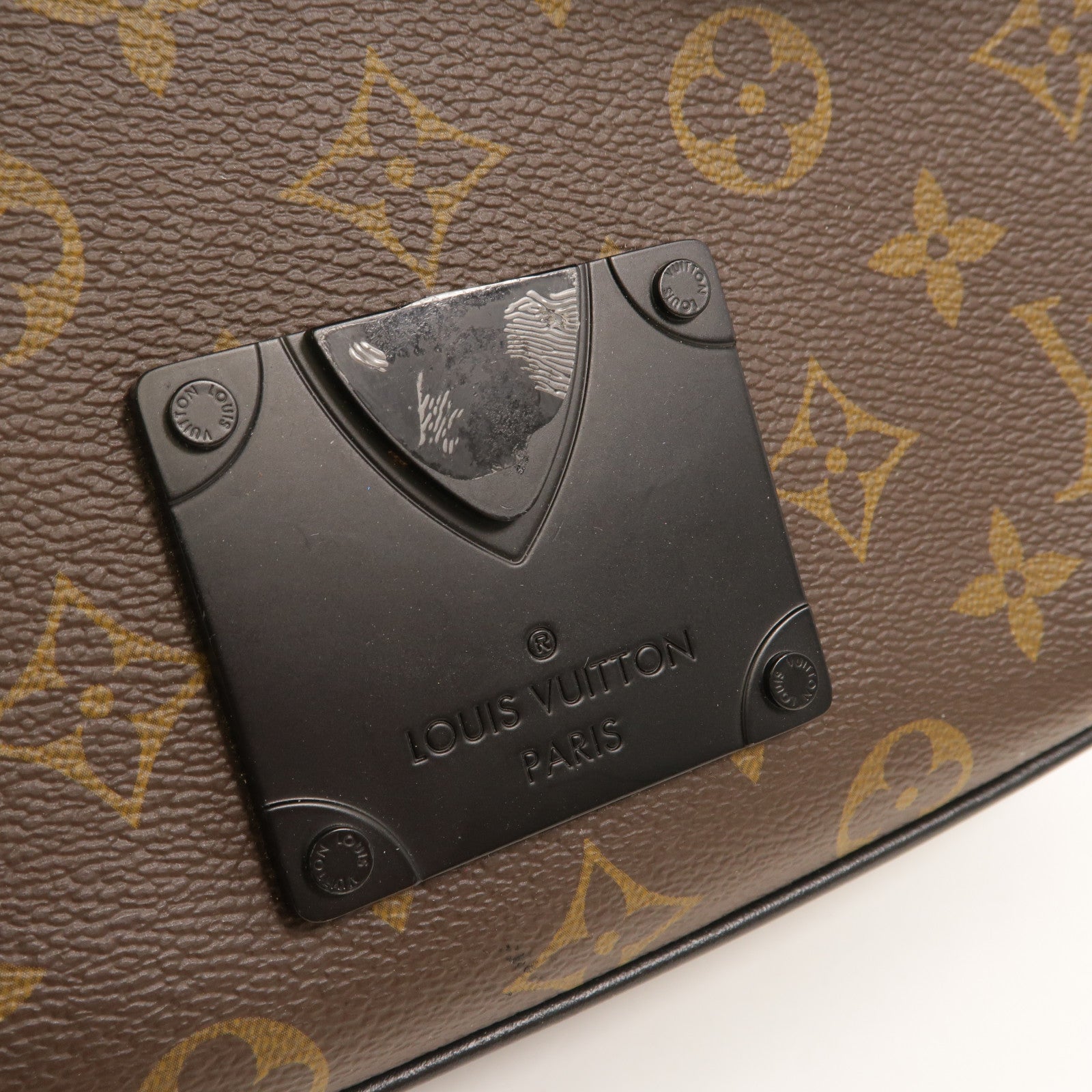 LOUIS VUITTON Monogram Macassar S Lock Messenger手挽肩背兩用袋
