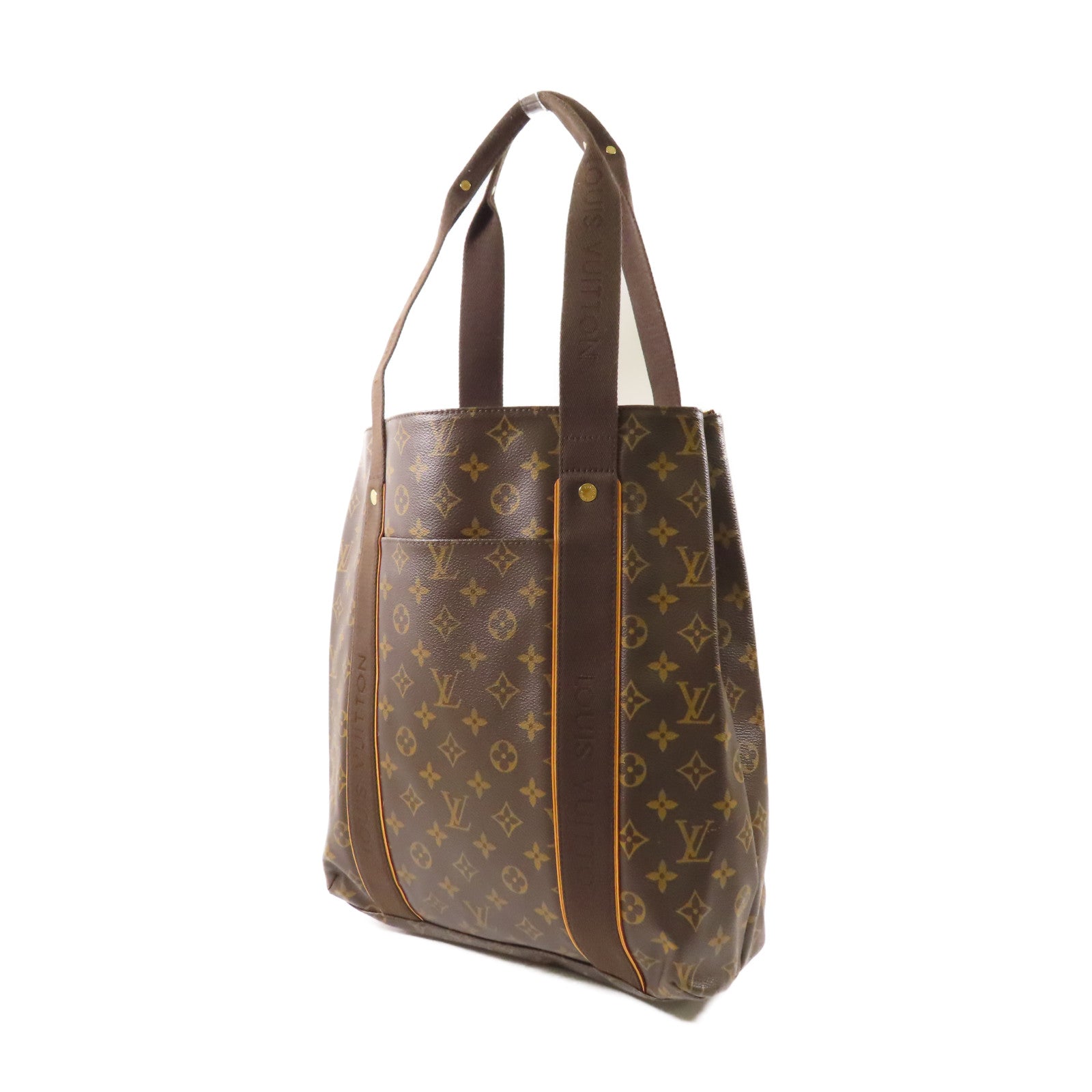 LOUIS VUITTON Monogram Cabas Beaubourg金扣肩背袋棕色
