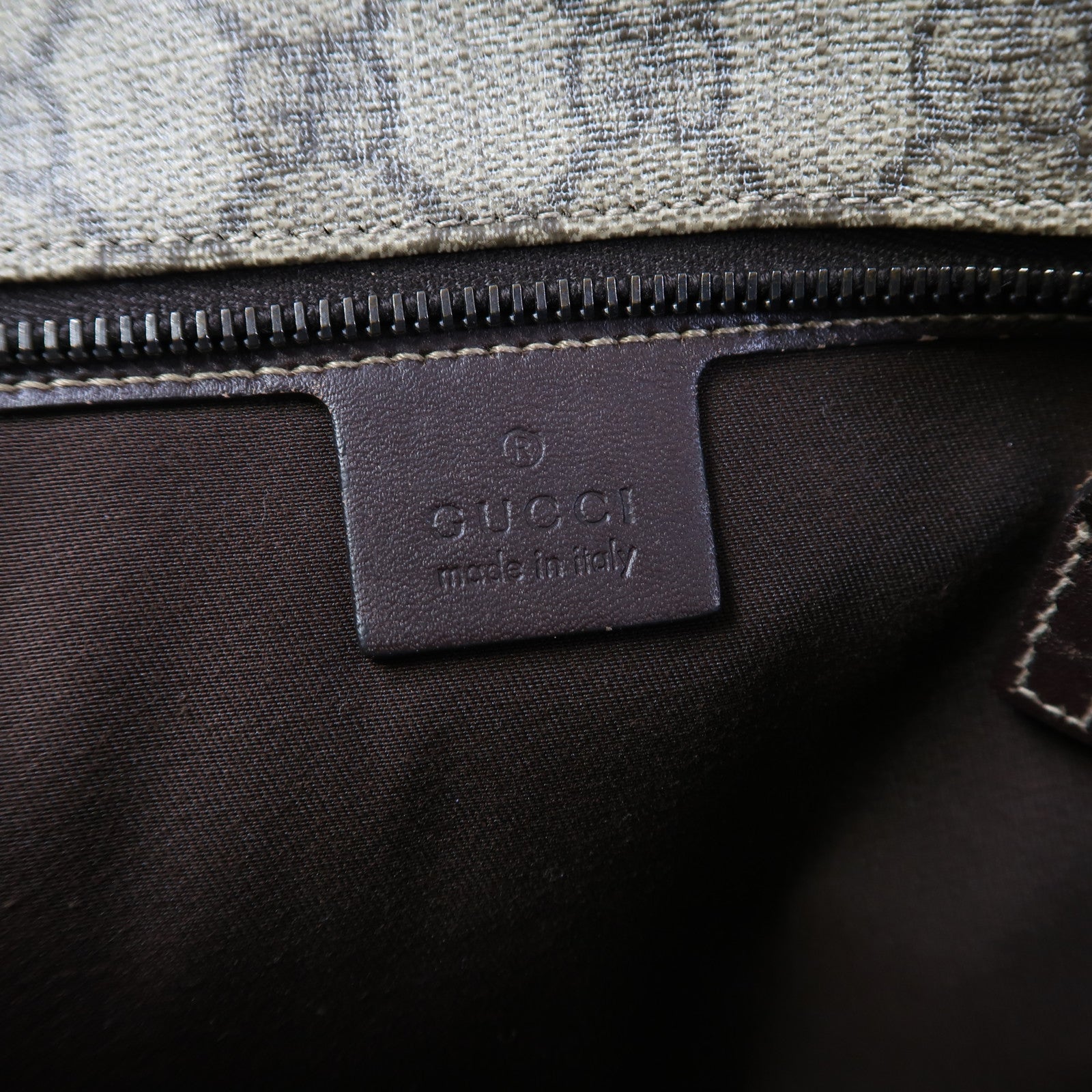 GUCCI 塗層帆布Tote Bag肩背袋啡色