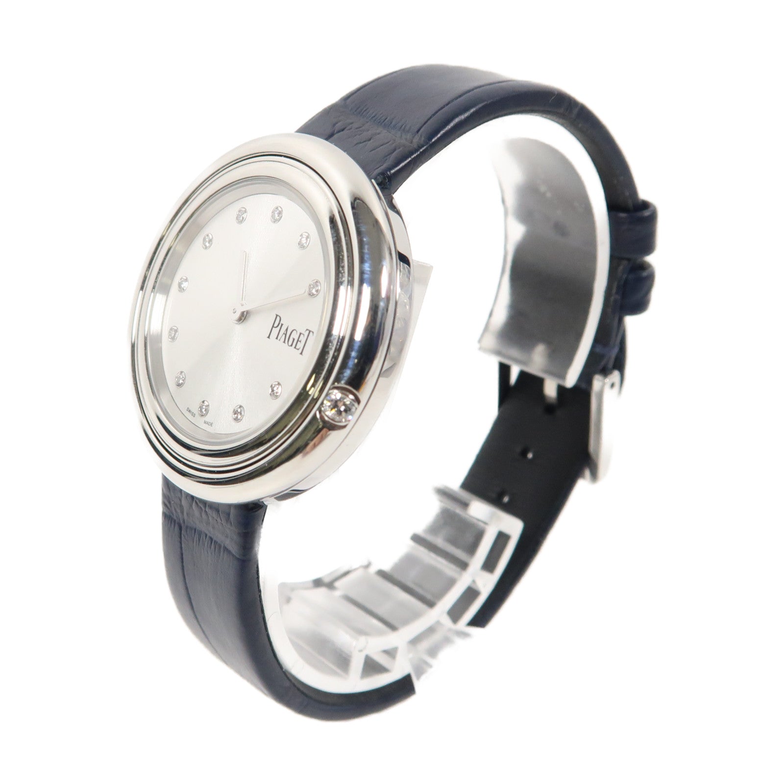 PIAGET Possession不鏽鋼/皮革手錶石英機芯銀色