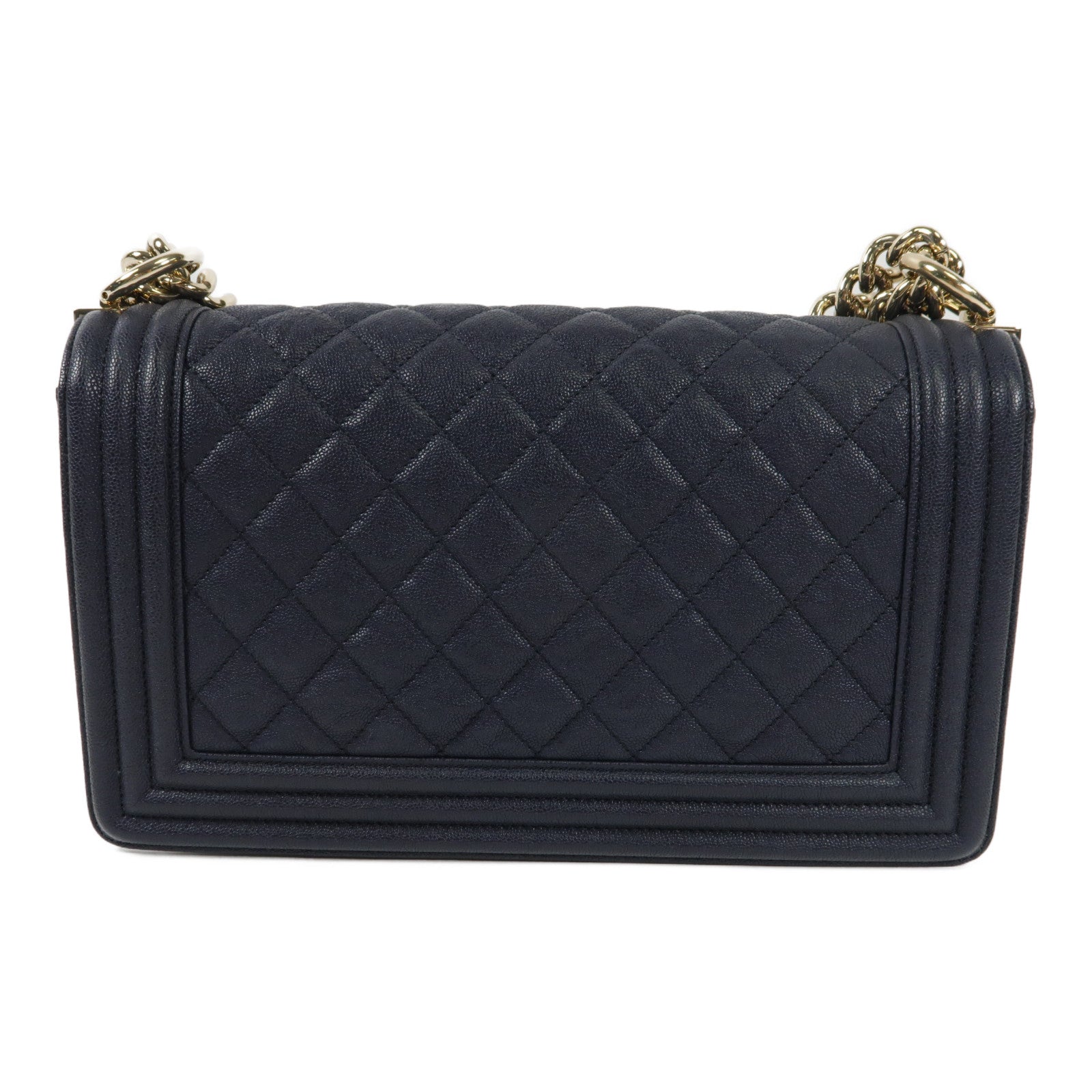 CHANEL 牛皮皮革Boy Chanel金扣鏈帶肩背袋