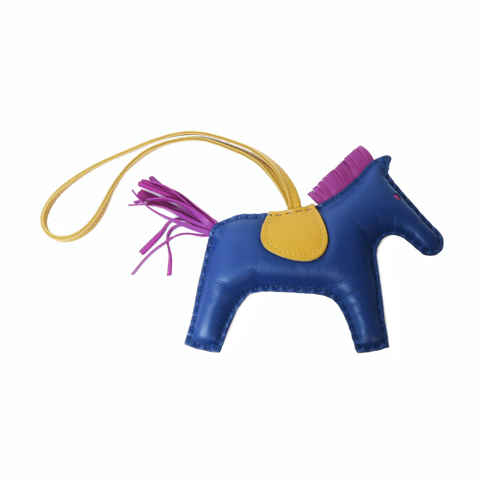 HERMES 【激減優惠】皮革Rodeo M掛飾藍色/啡色/紫色