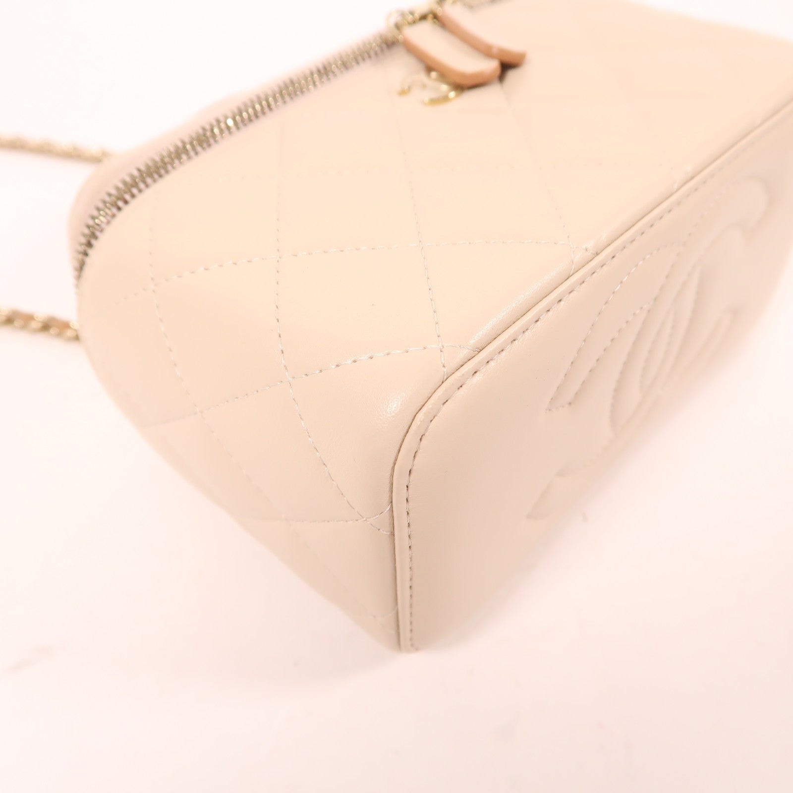 CHANEL 羊皮皮革Vanity Case金扣手挽肩背兩用袋