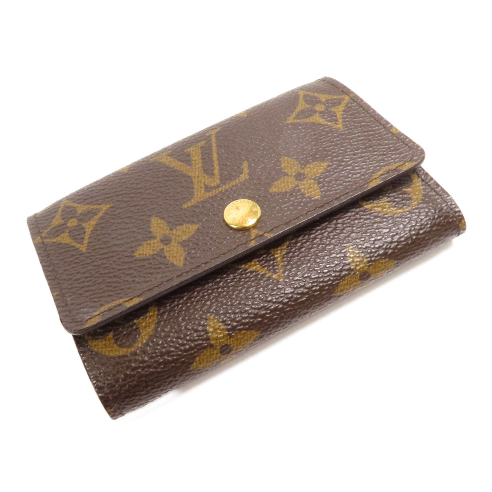 LOUIS VUITTON Monogram 6 Key Holder金扣鎖匙包棕色
