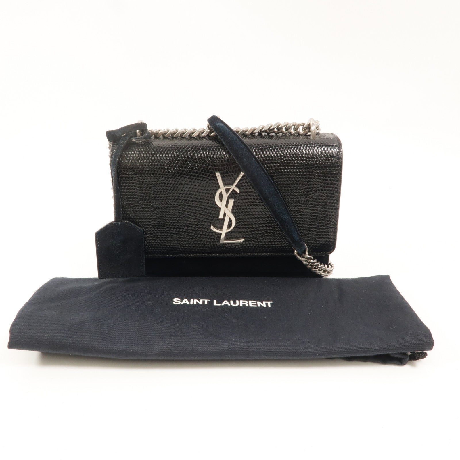 YVES SAINT LAURENT 牛皮皮革Sunset鏈帶肩背袋