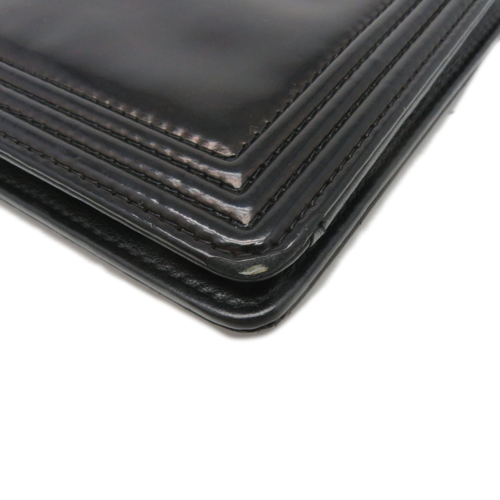 CHANEL 【激減優惠】牛皮皮革Long Wallet銀扣長錢包黑色