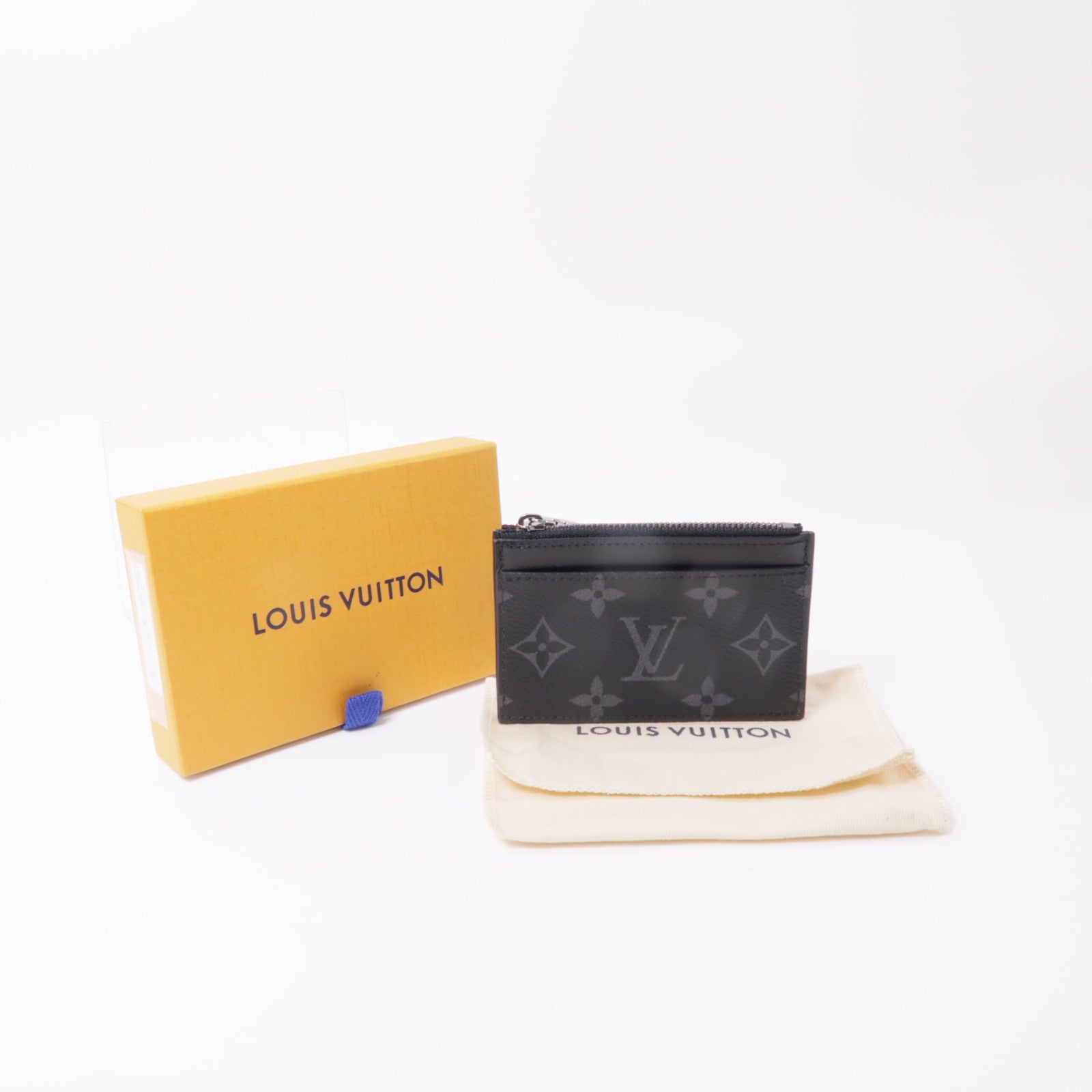 LOUIS VUITTON Monogram Eclipse Coin/Card Holder銀扣零錢包/卡片套黑色