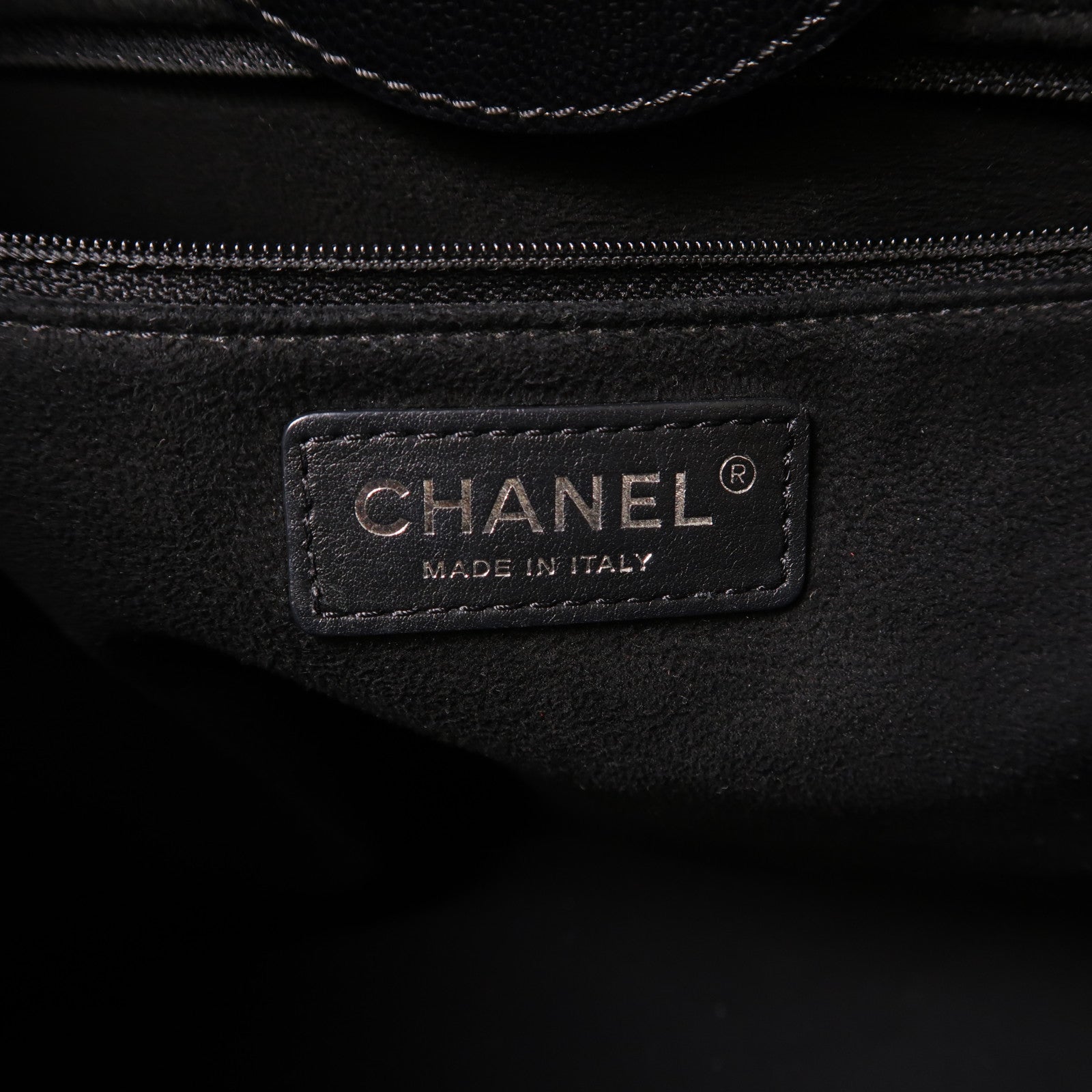 CHANEL 牛皮皮革Deauville銀扣手挽肩背兩用袋