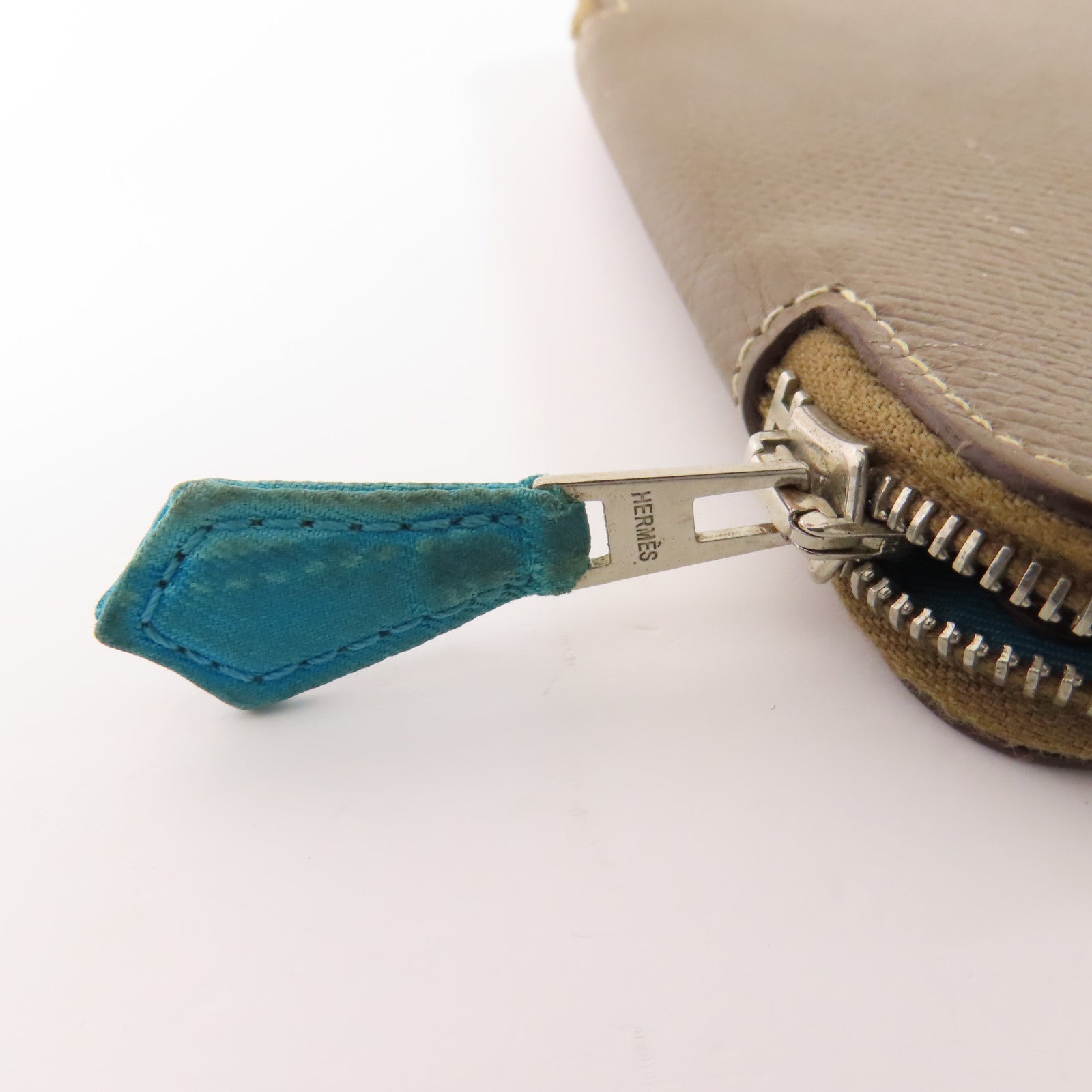 HERMES 皮革Wallet銀扣錢包18 Etoupe