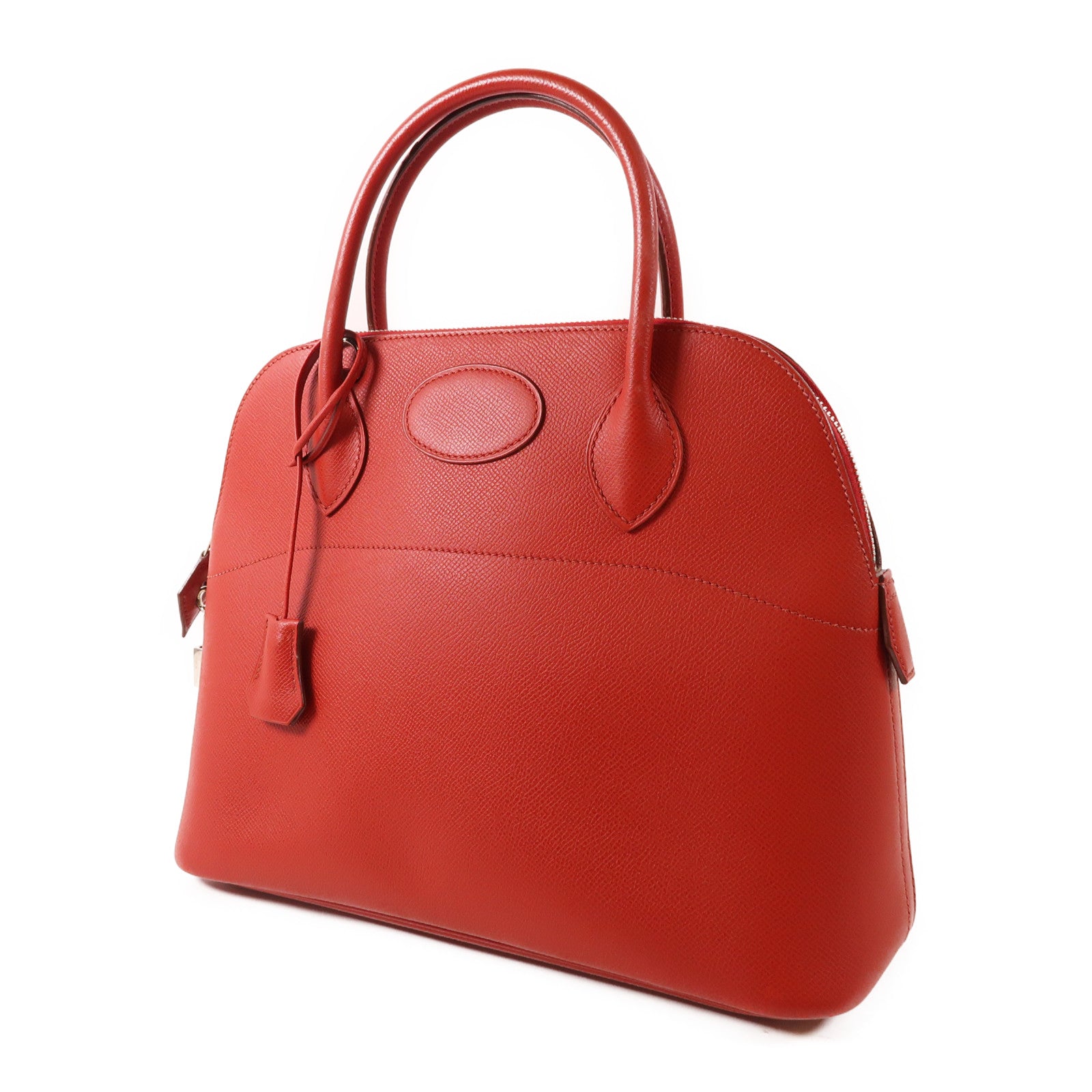 HERMES Epsom皮革Bolide 31銀扣手挽袋Q5 Rouge Casaque