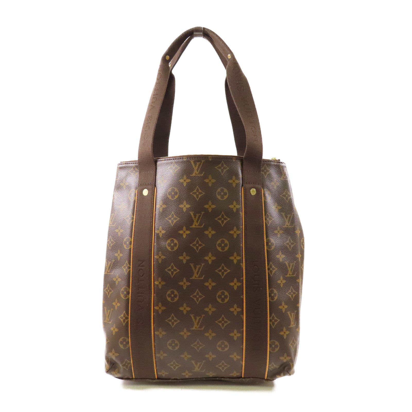 LOUIS VUITTON Monogram Cabas Beaubourg金扣肩背袋棕色