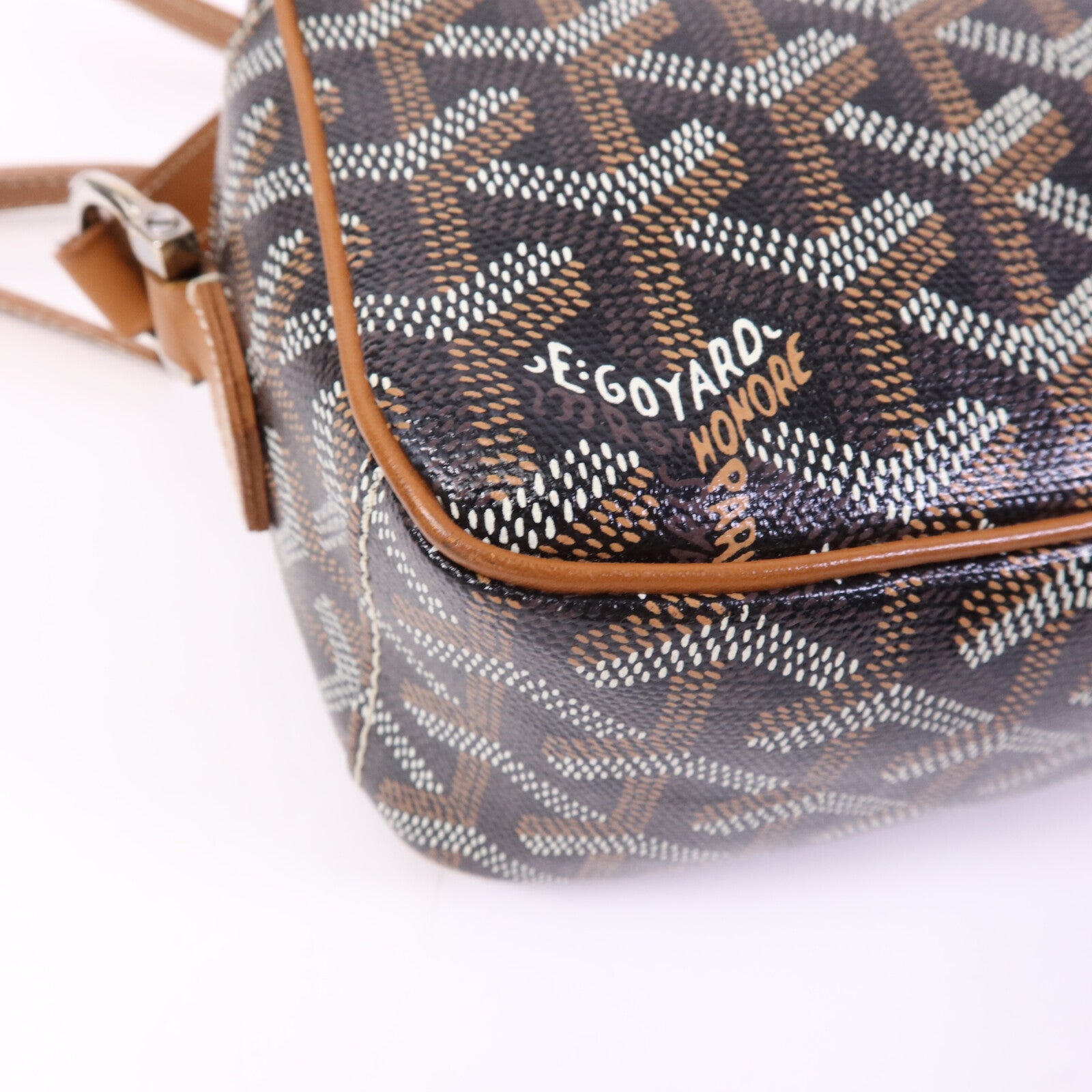 GOYARD 塗層帆布Cap-Vert PM銀扣肩背袋