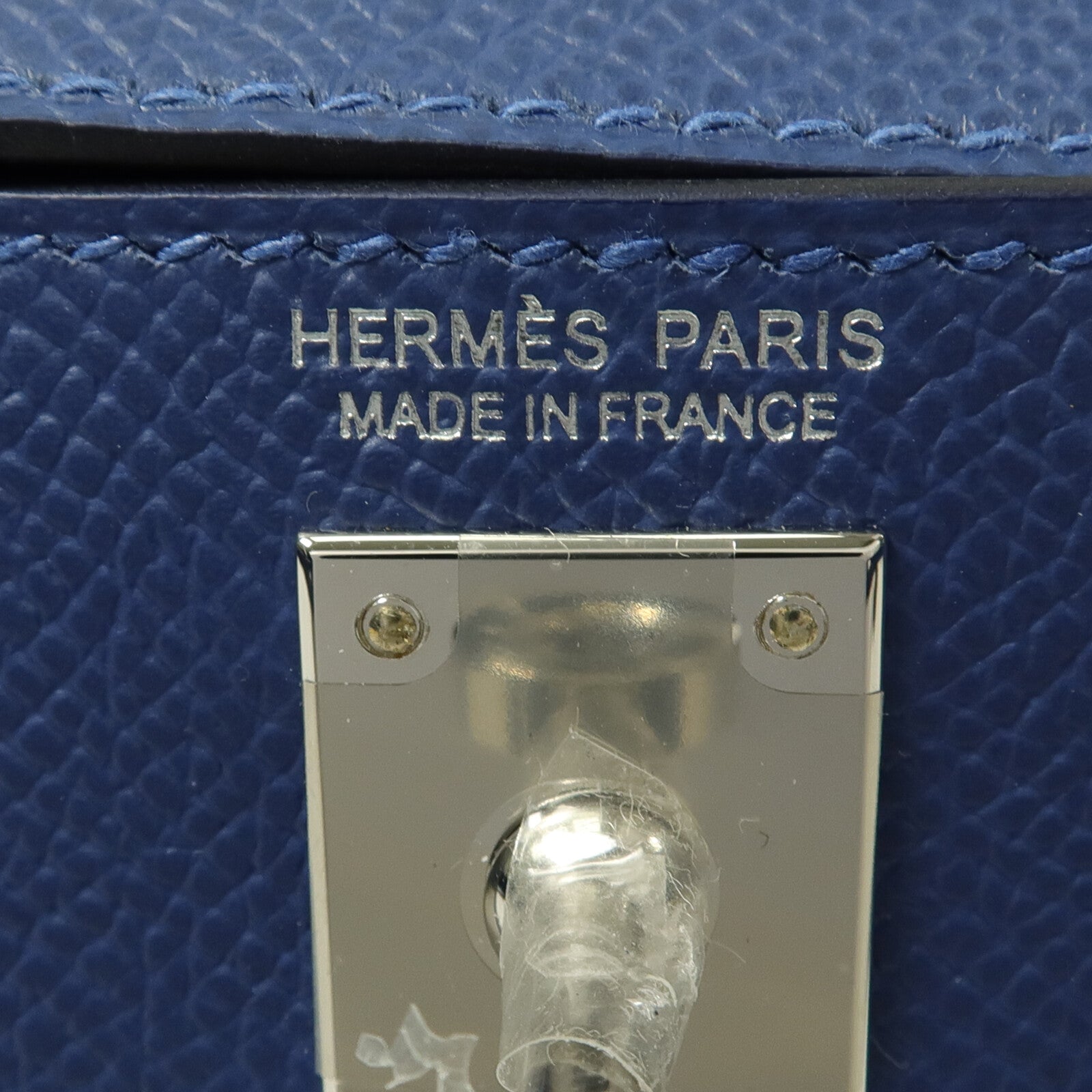 HERMES Epsom皮革Mini Kelly II手挽肩背兩用袋Bleu Tie