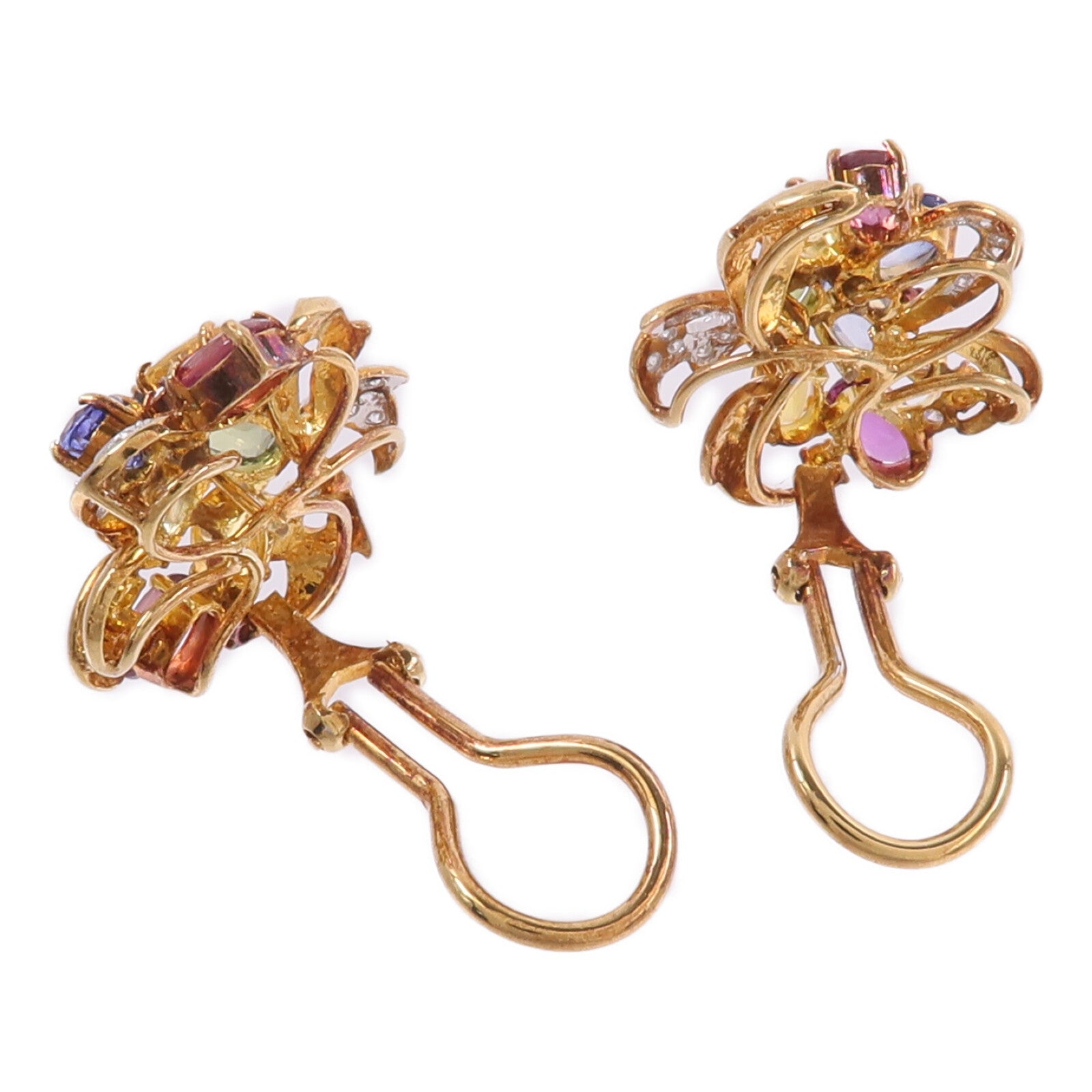 JEWELRY 18K黃金/白金Color Stone Diamond Earrings彩色寶石/鑽石耳環