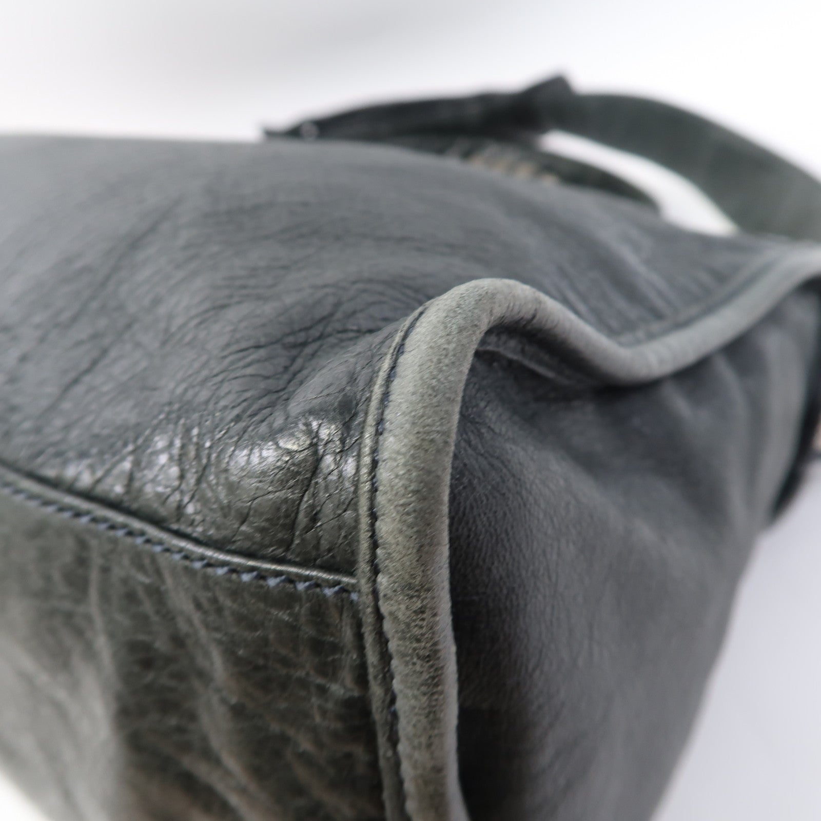 BALENCIAGA 牛皮皮革Giant City銀扣手挽肩背兩用袋綠色
