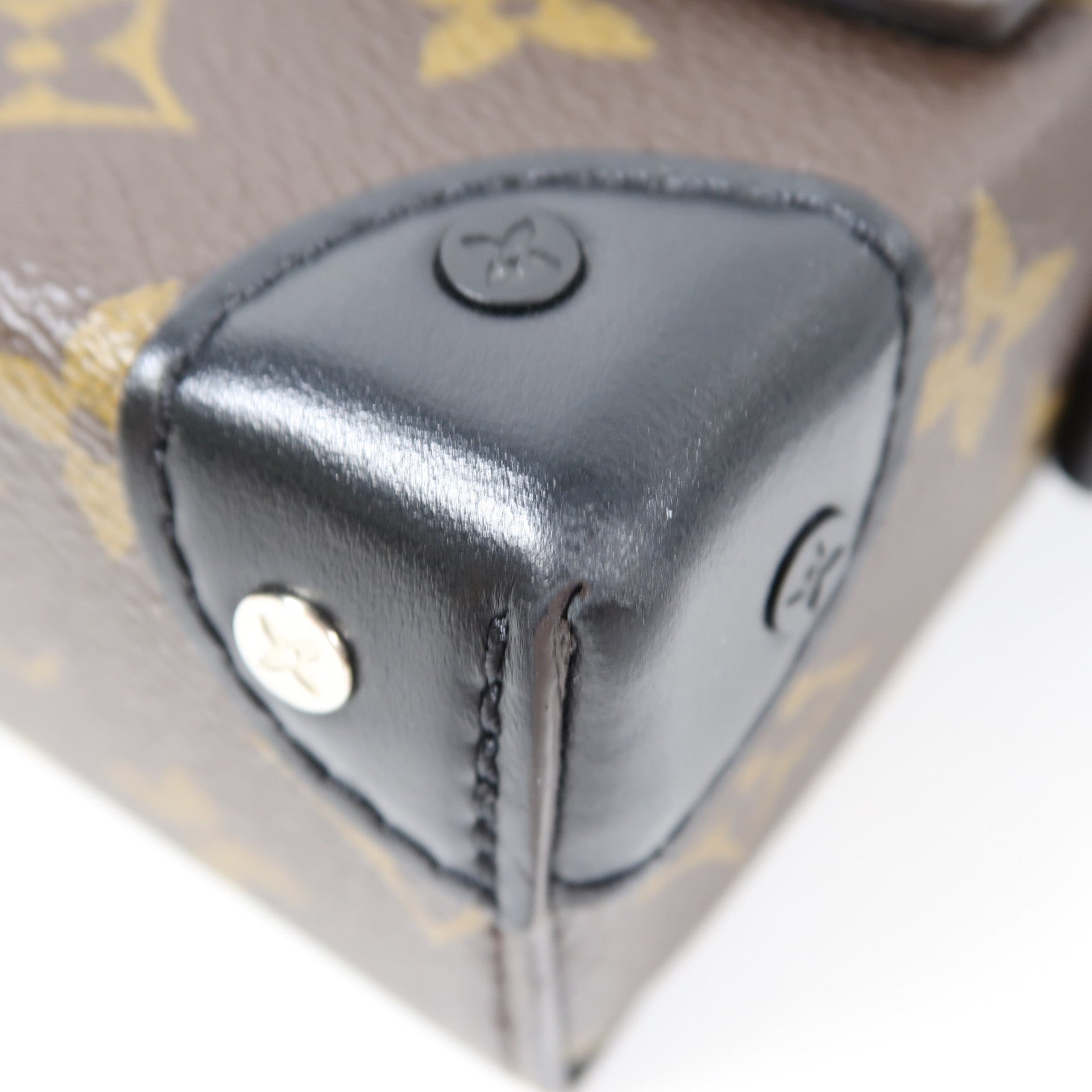 LOUIS VUITTON Monogram Macassar Steamer肩背袋啡色/黑色