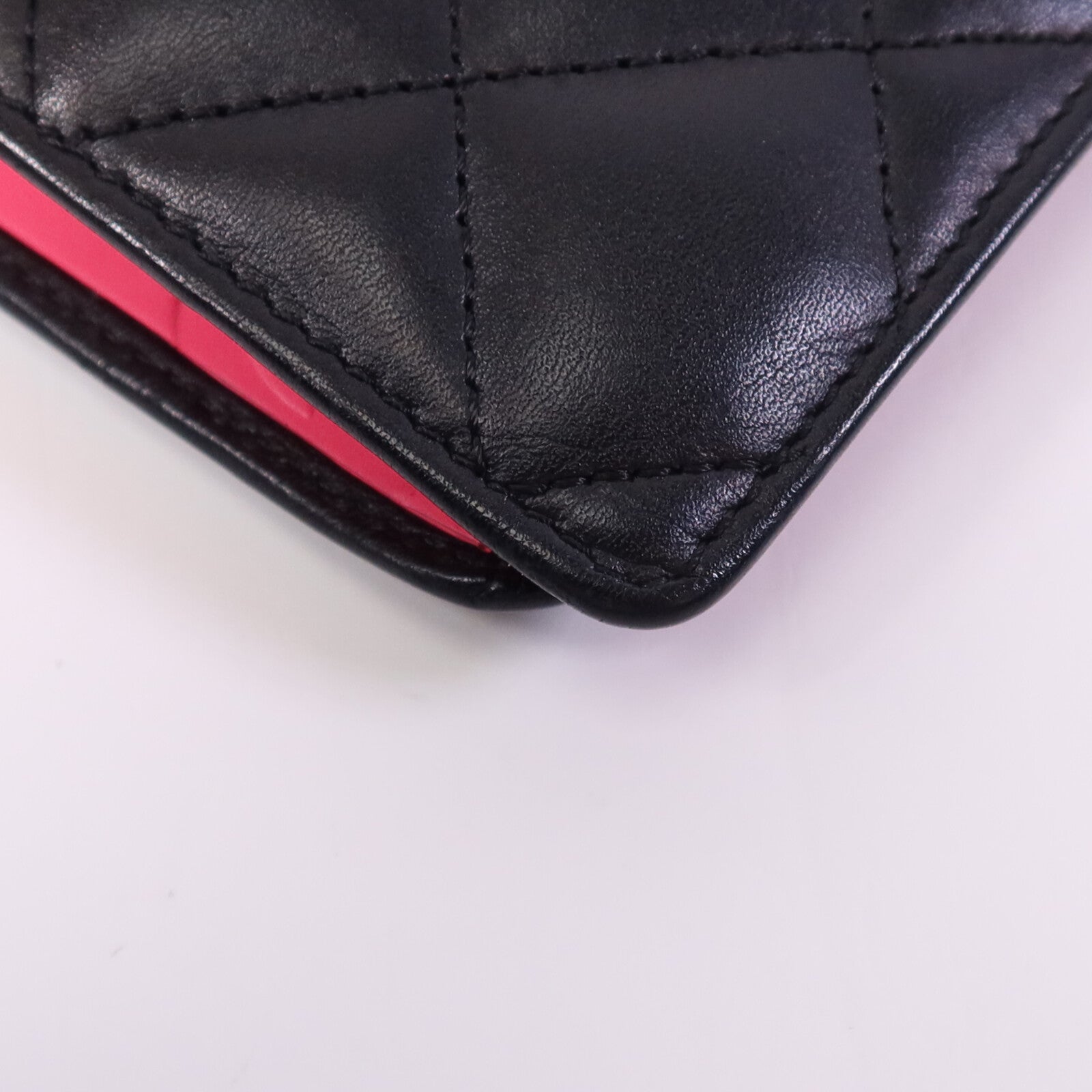 CHANEL 羊皮皮革Cambon Wallet銀扣長錢包