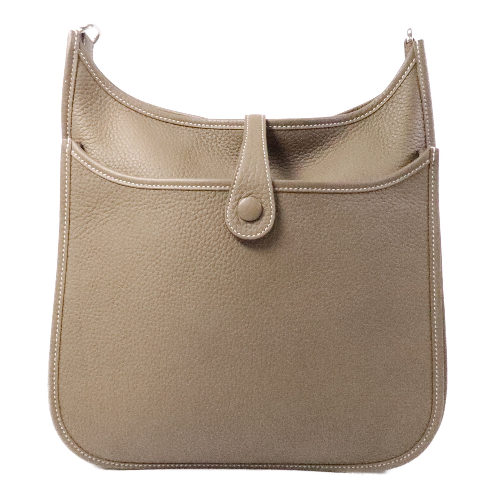 HERMES Clemence皮革Evelyne PM肩背袋Etoupe