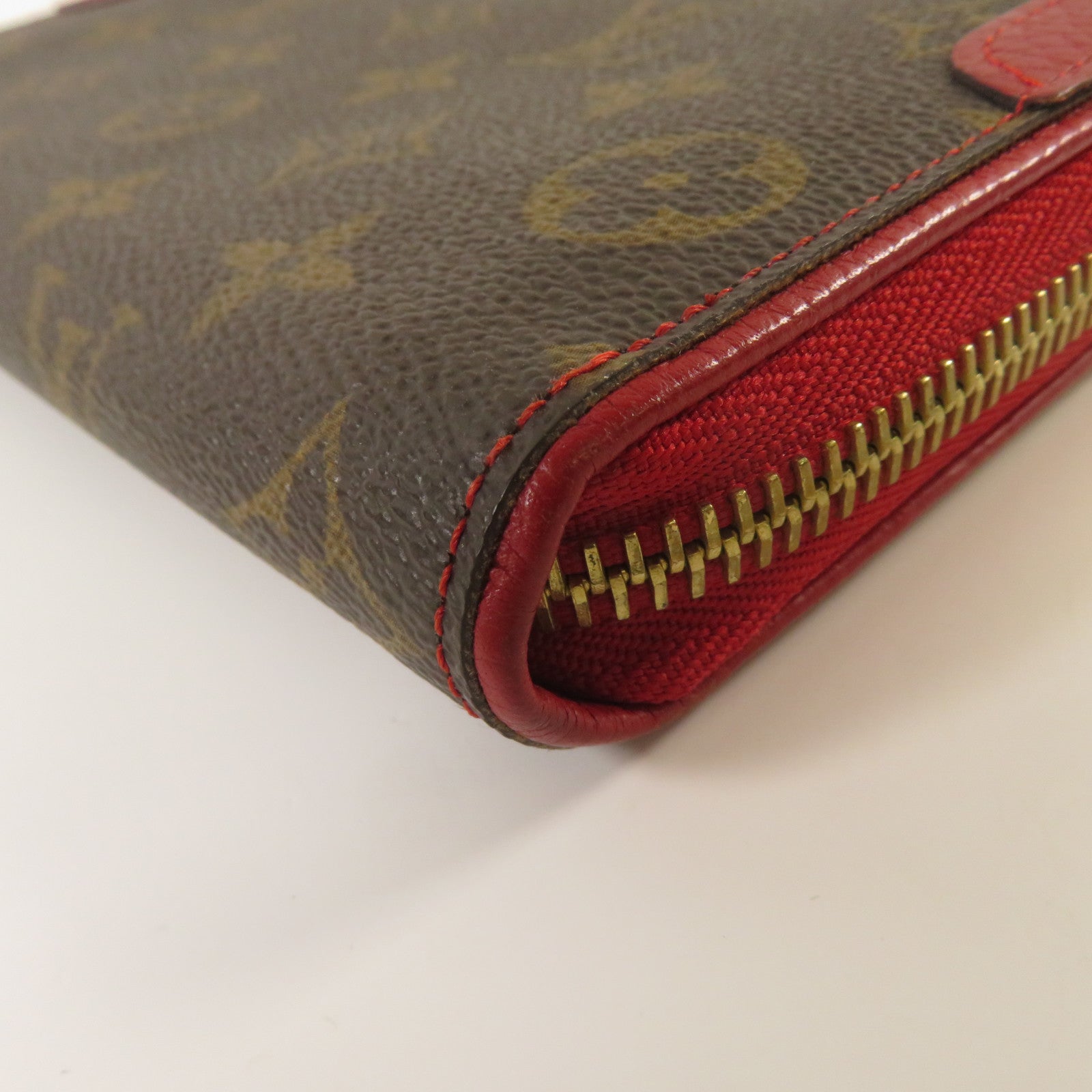 LOUIS VUITTON 【激減優惠】Monogram Zippy Wallet Retiro金扣長錢包紅色/啡色