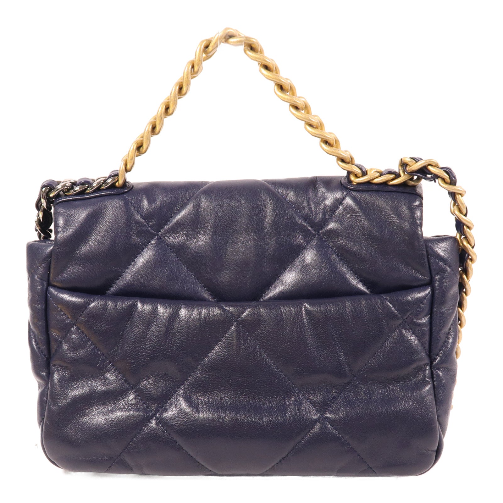 CHANEL 【激減優惠】羊皮皮革C19 Small金扣鏈帶手挽肩背兩用袋