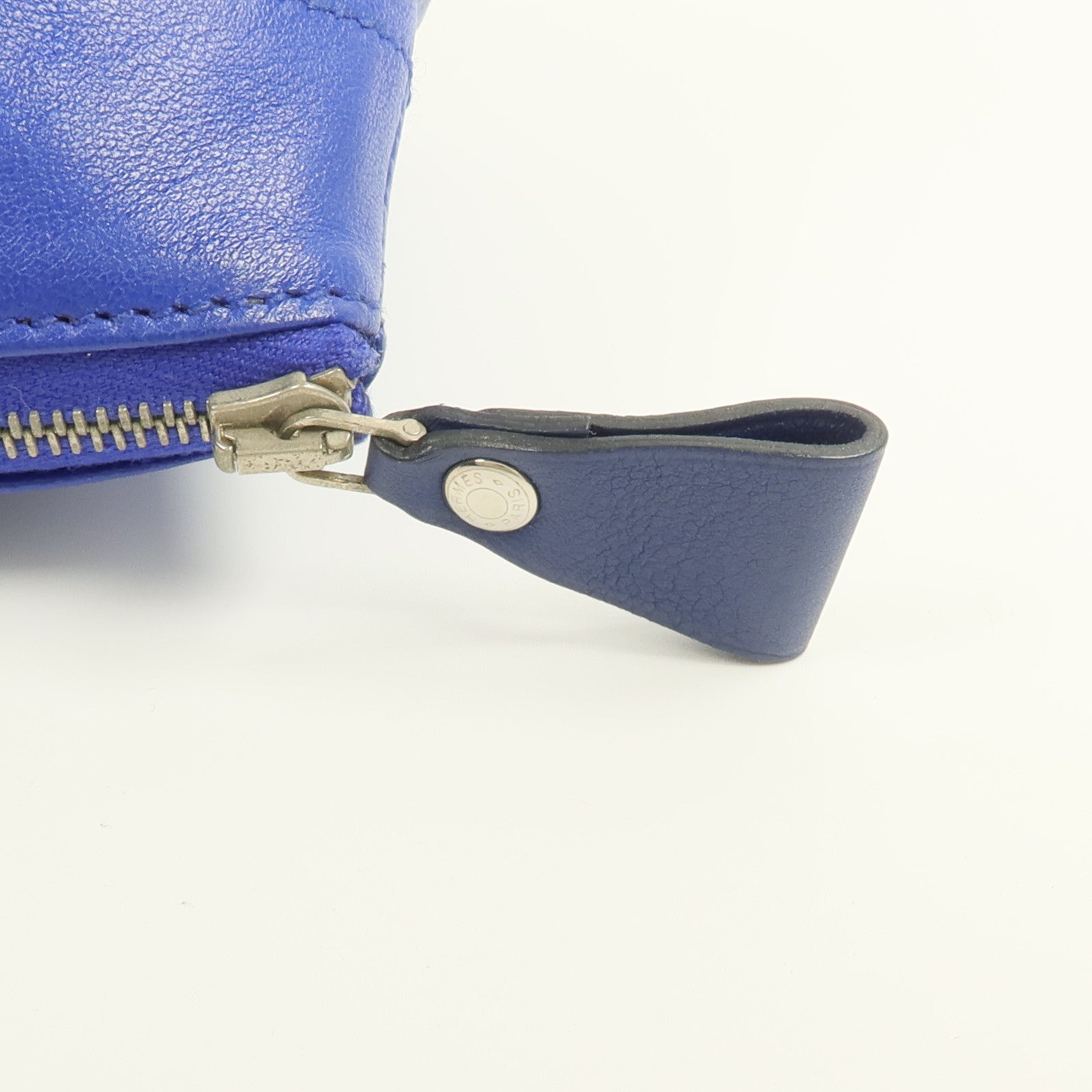 HERMES Milo皮革Tohubohu手拿包Bleu Electrique