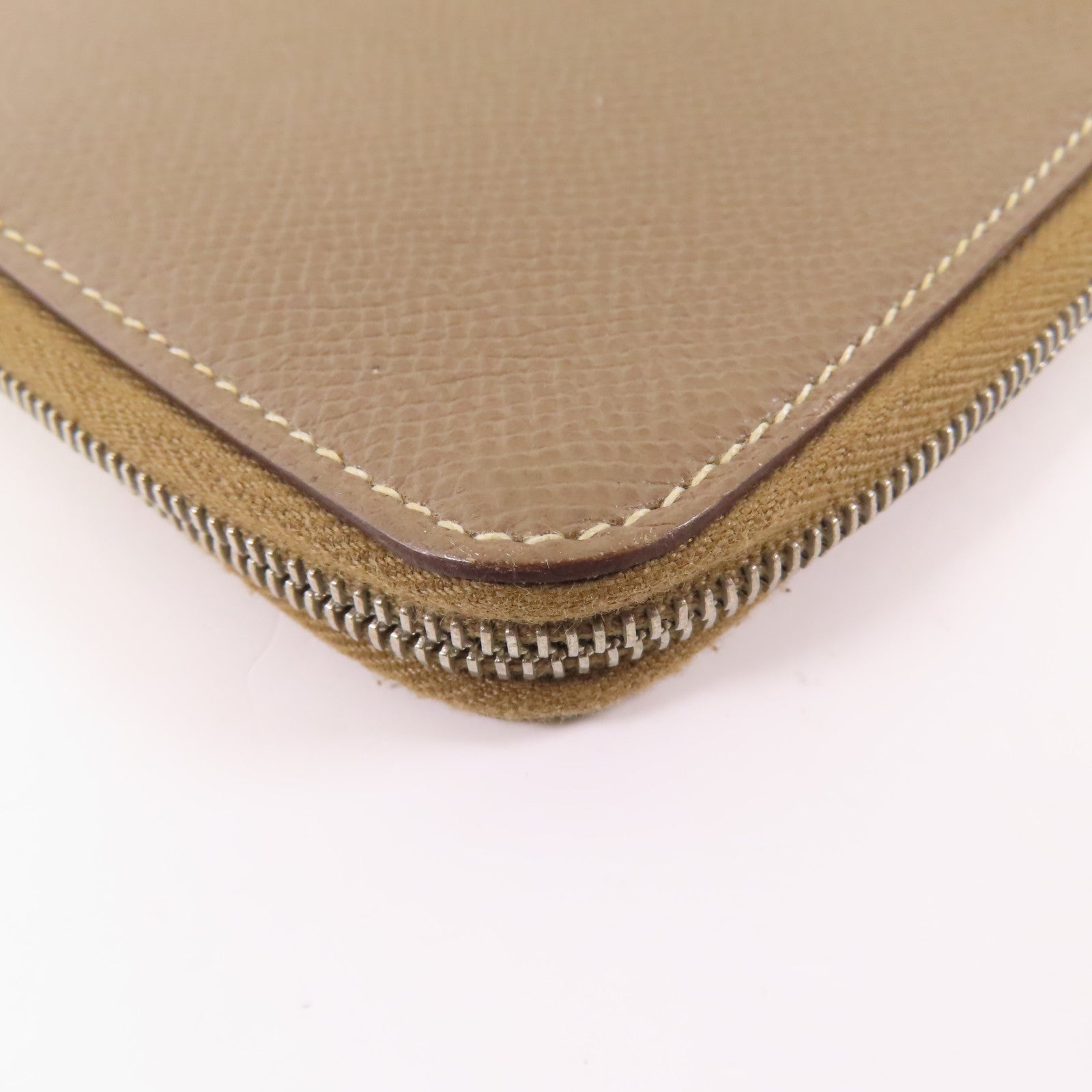 HERMES 皮革Wallet銀扣錢包18 Etoupe